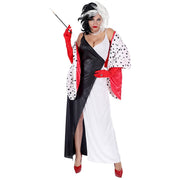 Op deze afbeelding zie je een Kostuums, van het merk Widmann. Cruella Met Dalmatier Cape Vrouw Kostuum