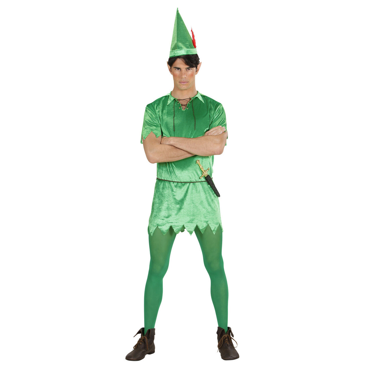 Op deze afbeelding zie je een Kostuums, van het merk Widmann. Peter Pan Nooitgedachtland Held Kostuum