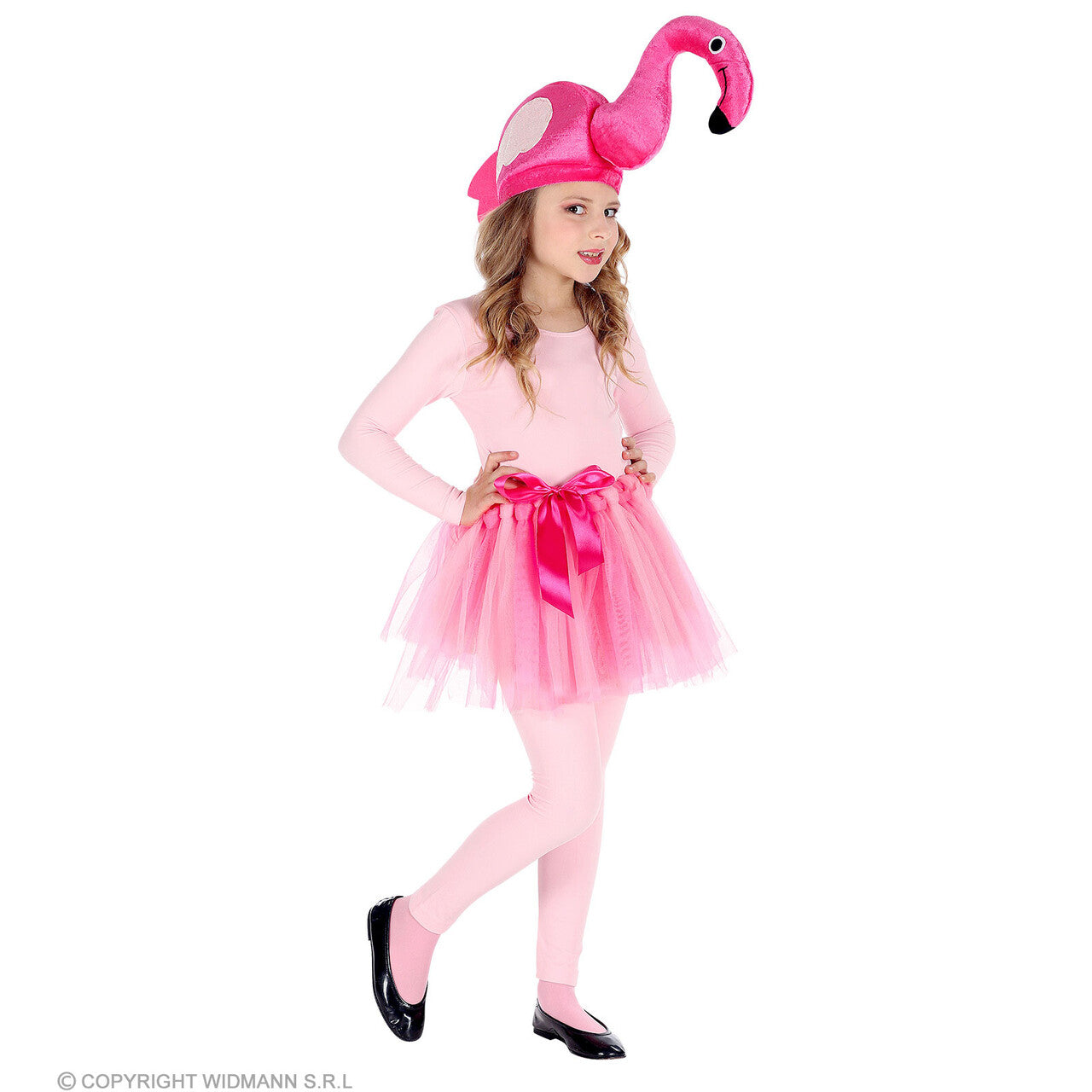 Op deze afbeelding zie je een Kostuums, van het merk Widmann. Roze Flamingo Muts En Tutu Meisje