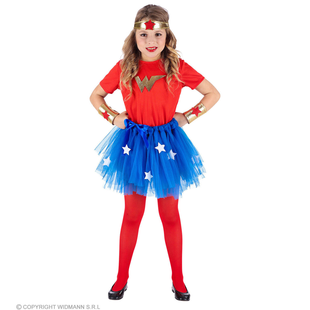 Op deze afbeelding zie je een Kostuums, van het merk Widmann. Super Sterke Wonder Girl Meisje Kostuum