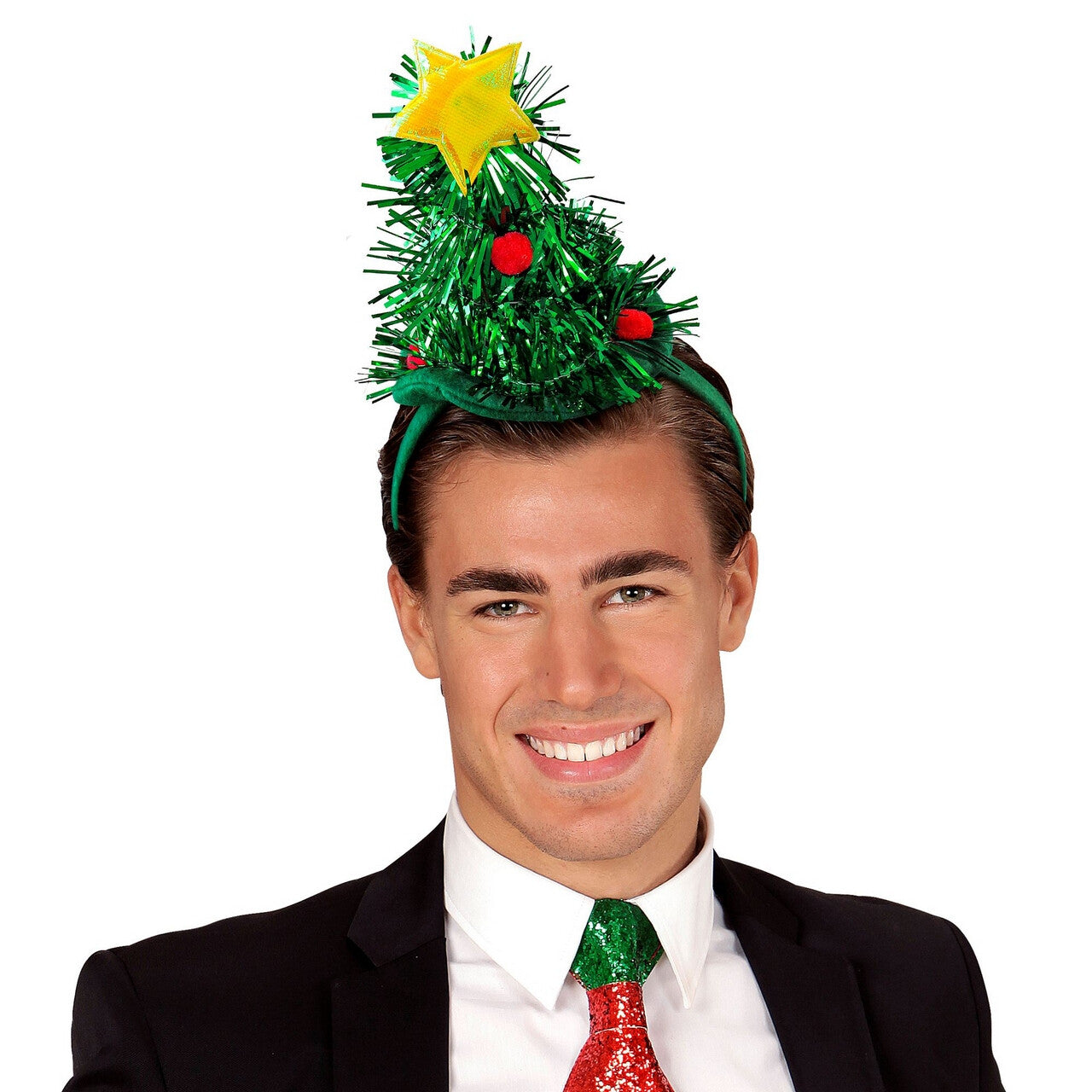 Op deze afbeelding zie je een Accessoires, van het merk Widmann. Haarband Mini Kerstboom Met Ster