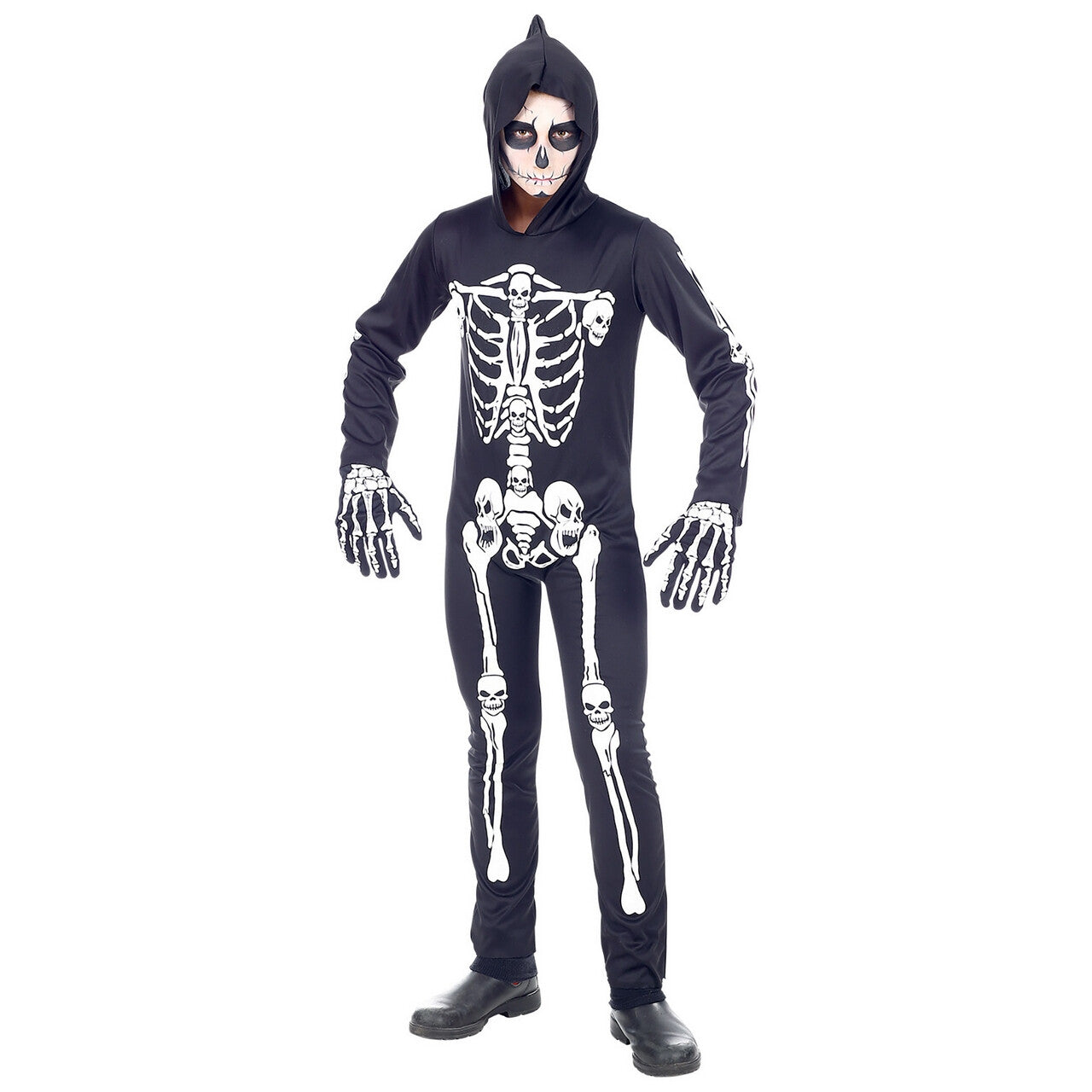 Op deze afbeelding zie je een Kostuums, van het merk Widmann. Botten En Beenderen Skelet Halloween Kind Kostuum