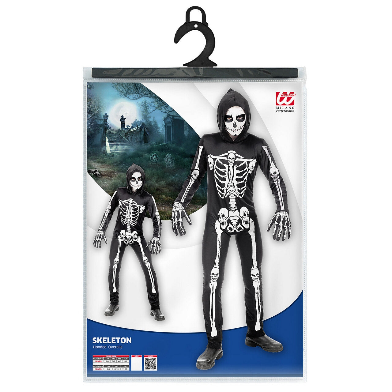 Op deze afbeelding zie je een Kostuums, van het merk Widmann. Botten En Beenderen Skelet Halloween Kind Kostuum