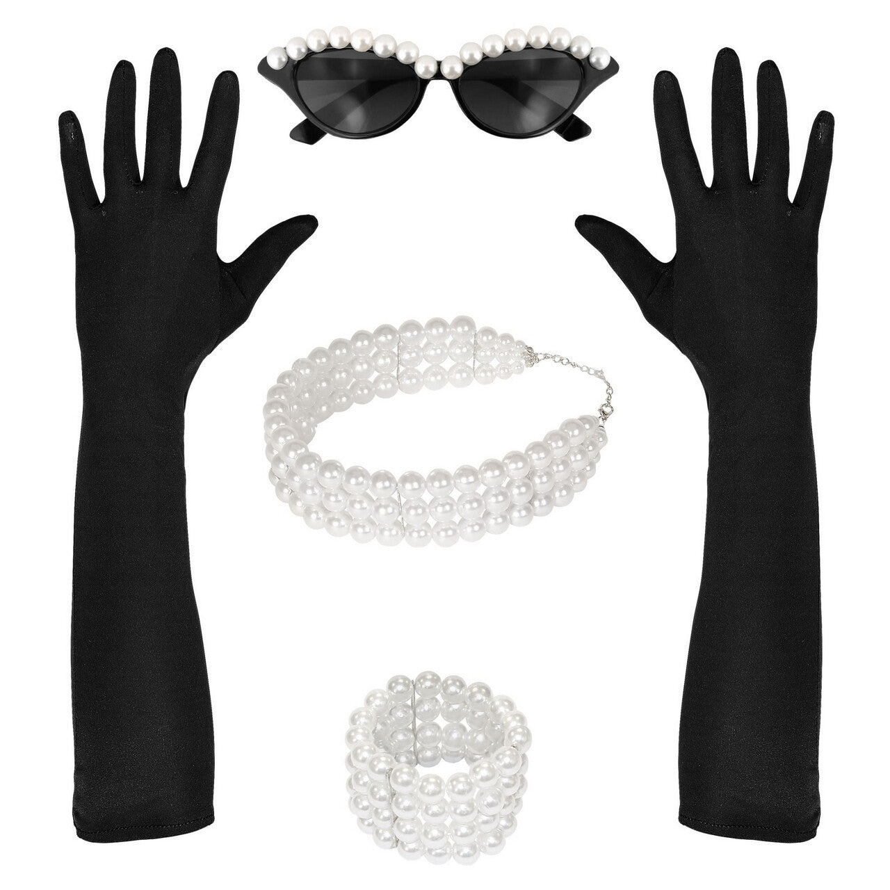 Op deze afbeelding zie je een Accessoires, van het merk Widmann. Jaren 60 Tiffany Parel Set
