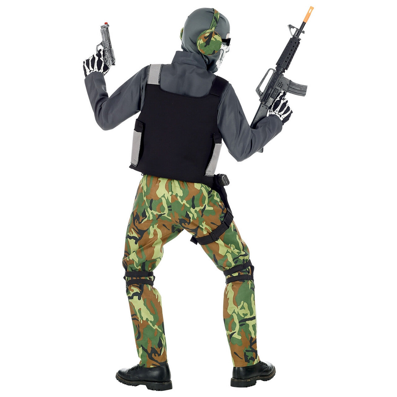 Op deze afbeelding zie je een Kostuums, van het merk Widmann. Zombie Soldaat Eeuwige Slagvelden Groen Camouflage Jongen Kostuum