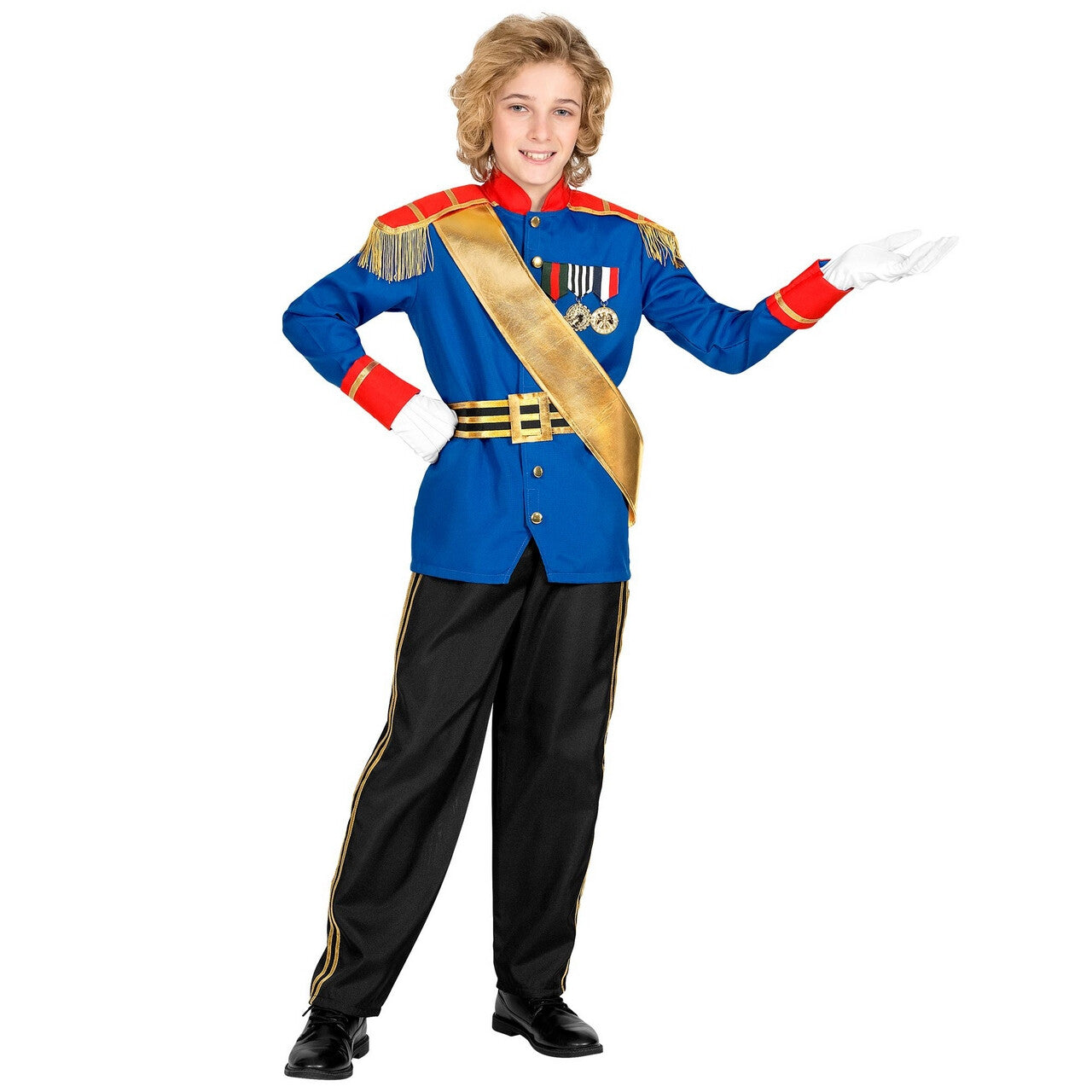 Op deze afbeelding zie je een Kostuums, van het merk Widmann. Charmante Prins Sprookjes Koninkrijk Jongen Kostuum