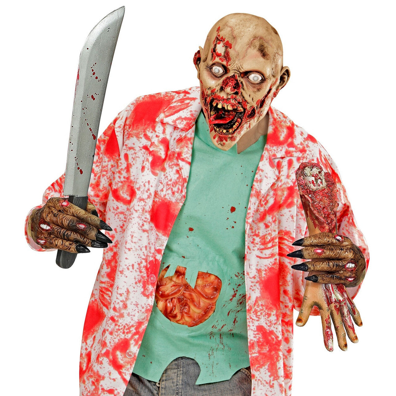 Op deze afbeelding zie je een Accessoires, van het merk Widmann. Horror Handschoenen Zombie Klauwen