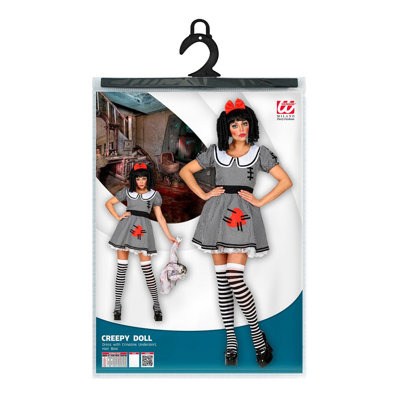 Op deze afbeelding zie je een Kostuums, van het merk Widmann. Enge Living Dead Doll Pop Vrouw Kostuum