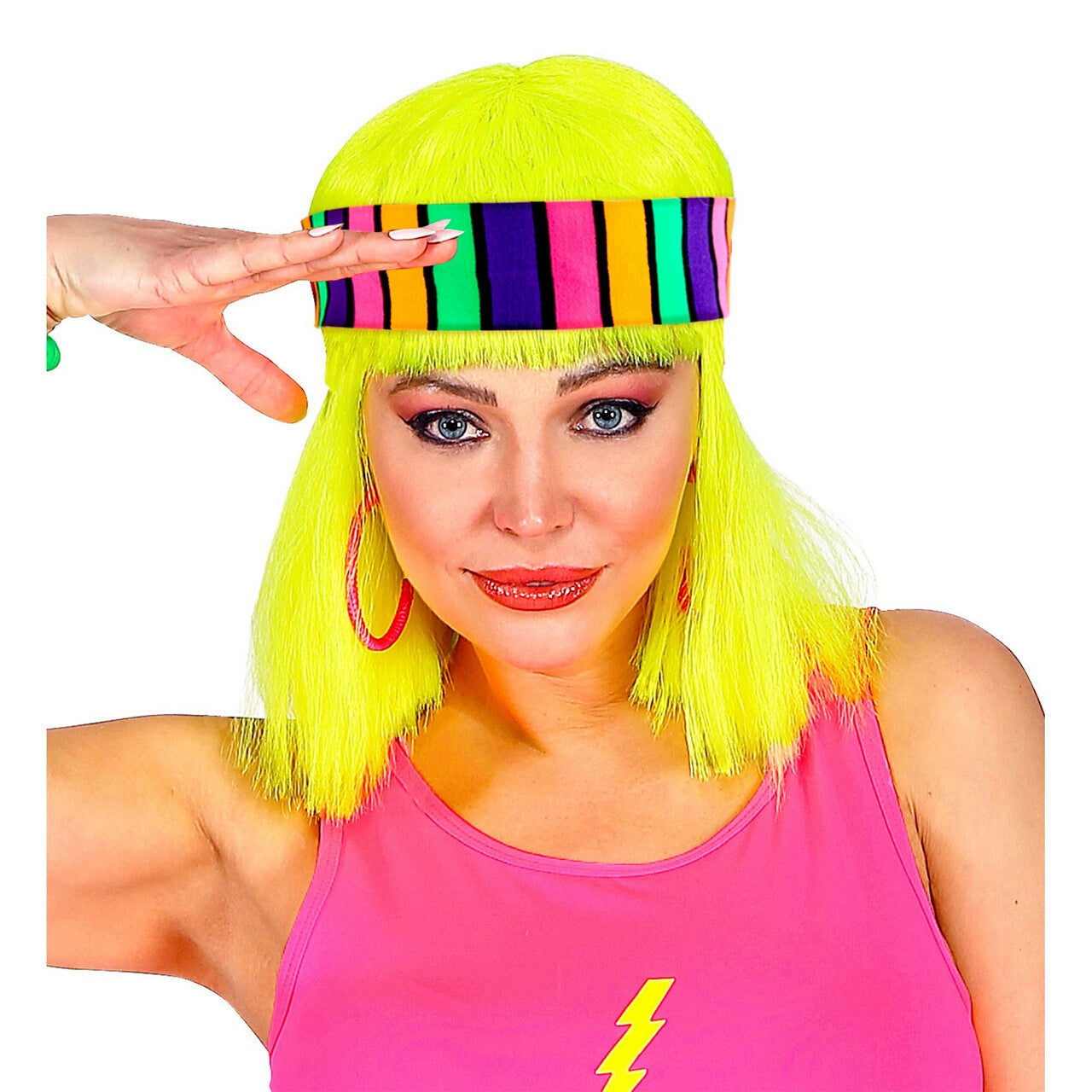 Op deze afbeelding zie je een Accessoires, van het merk Widmann. Neon Aerobics Hoofdband 80s