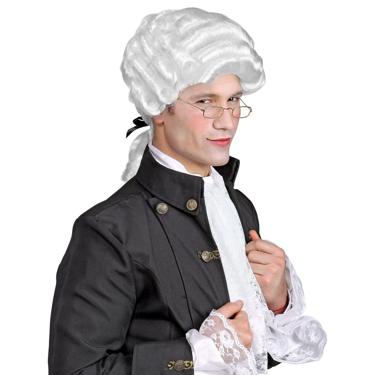 Op deze afbeelding zie je een Accessoires, van het merk Widmann. Koloniale Pruik Amerikaanse Onafhankelijkheidsoorlog