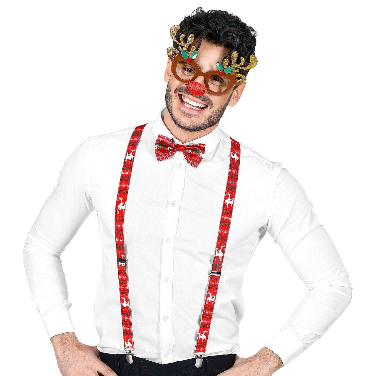 Op deze afbeelding zie je een Accessoires, van het merk Widmann. Kerst Set Dravend Rendier