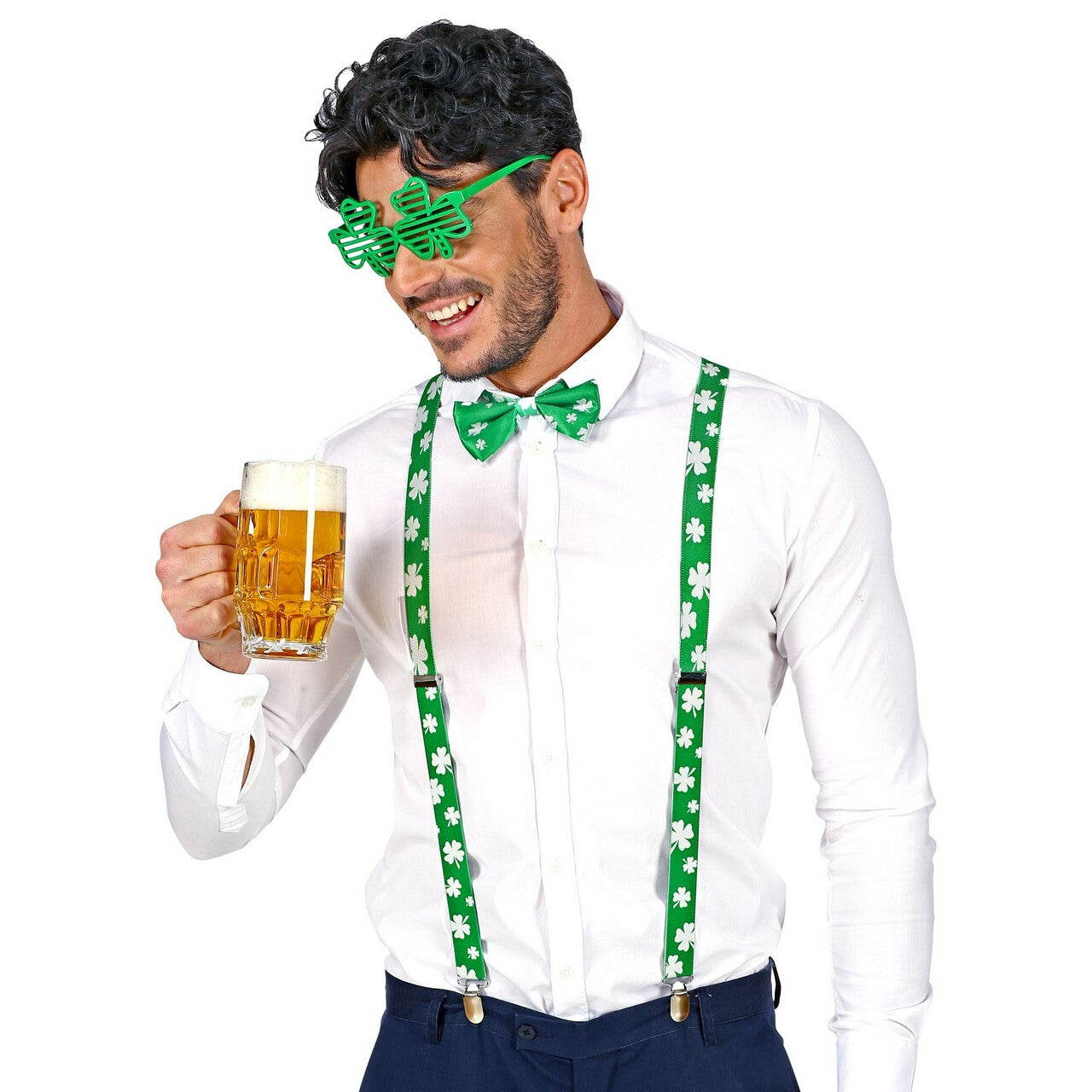 Op deze afbeelding zie je een Accessoires, van het merk Widmann. St. Patricks Day Set Driedelig