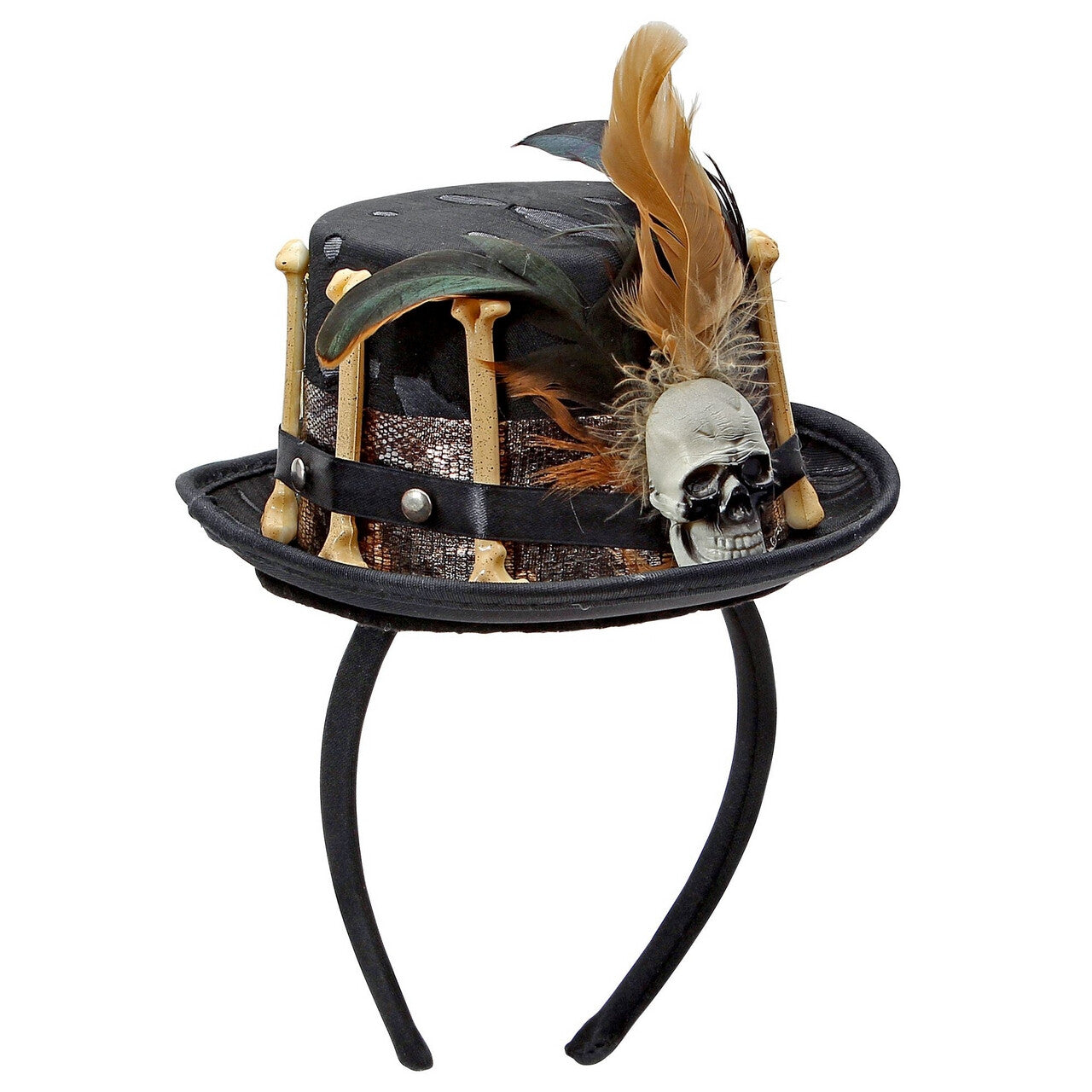 Op deze afbeelding zie je een Accessoires, van het merk Widmann. Mini Hoge Hoed Op Haarband Voodoo