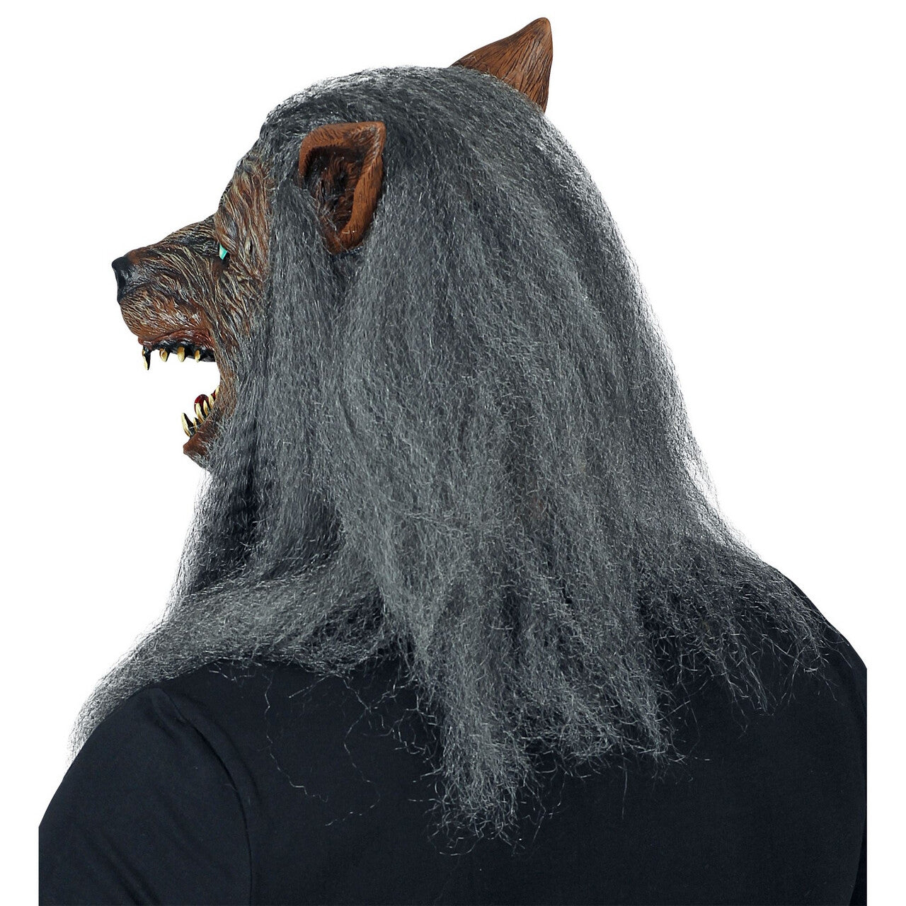 Op deze afbeelding zie je een Accessoires, van het merk Widmann. Masker Weerwolf Met Lange Wilde Vacht