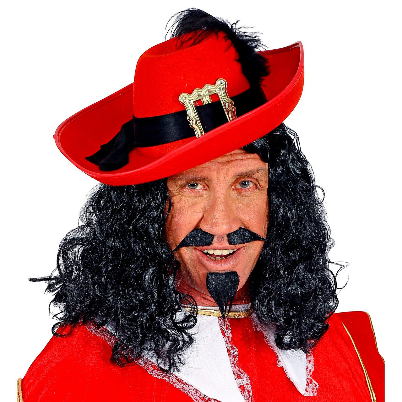 Op deze afbeelding zie je een Accessoires, van het merk Widmann. Pruik Musketier Met Snor En Sikje