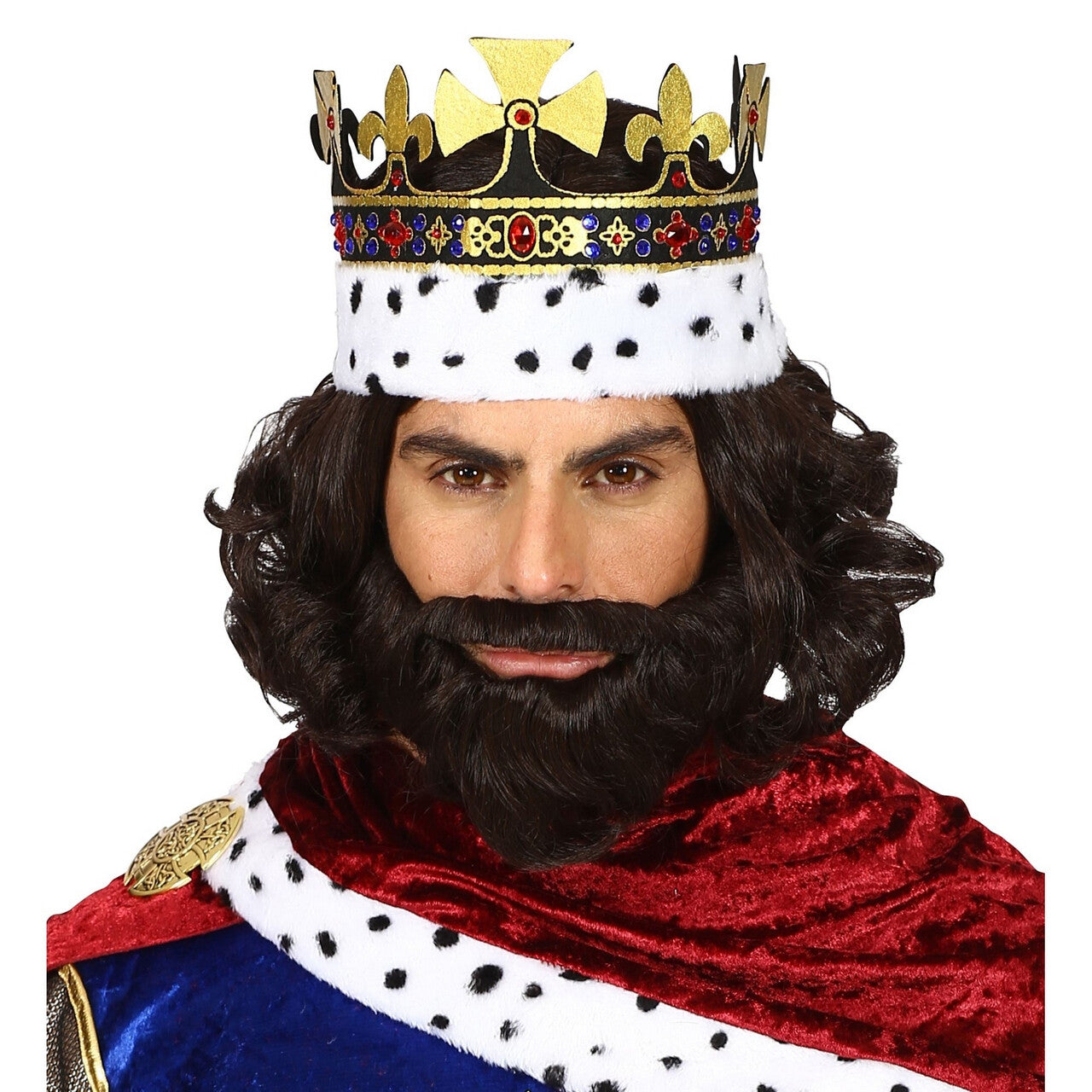 Op deze afbeelding zie je een Accessoires, van het merk Widmann. Pruik Koning Middeleeuwen Met Baard