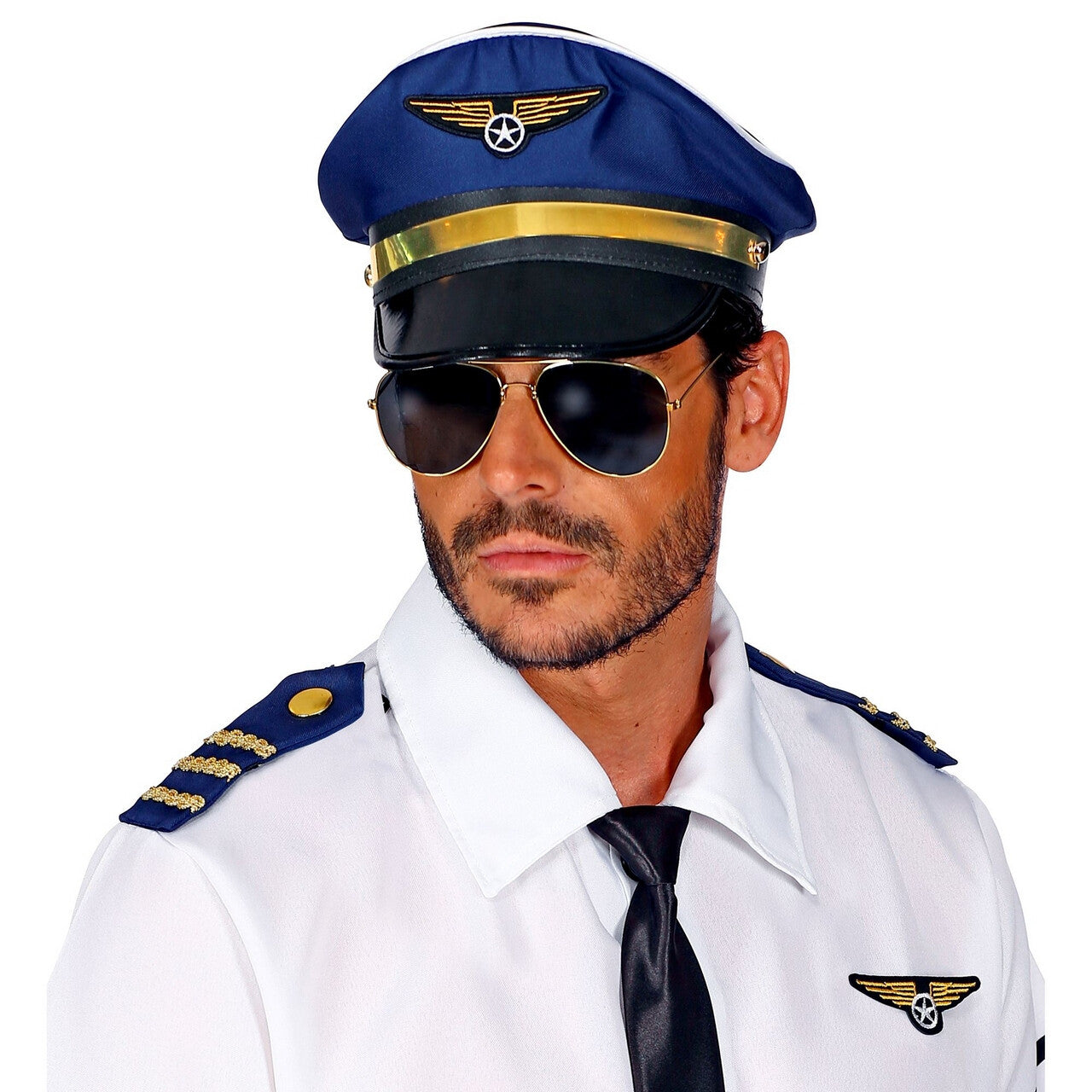 Op deze afbeelding zie je een Accessoires, van het merk Widmann. Vierdelige Set Luchtvaart Piloot