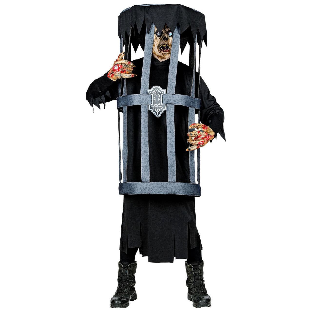 Op deze afbeelding zie je een Kostuums, van het merk Widmann. Zombie In Een Kooi Kostuum