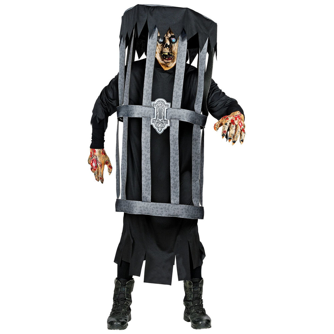 Op deze afbeelding zie je een Kostuums, van het merk Widmann. Zombie In Een Kooi Kostuum