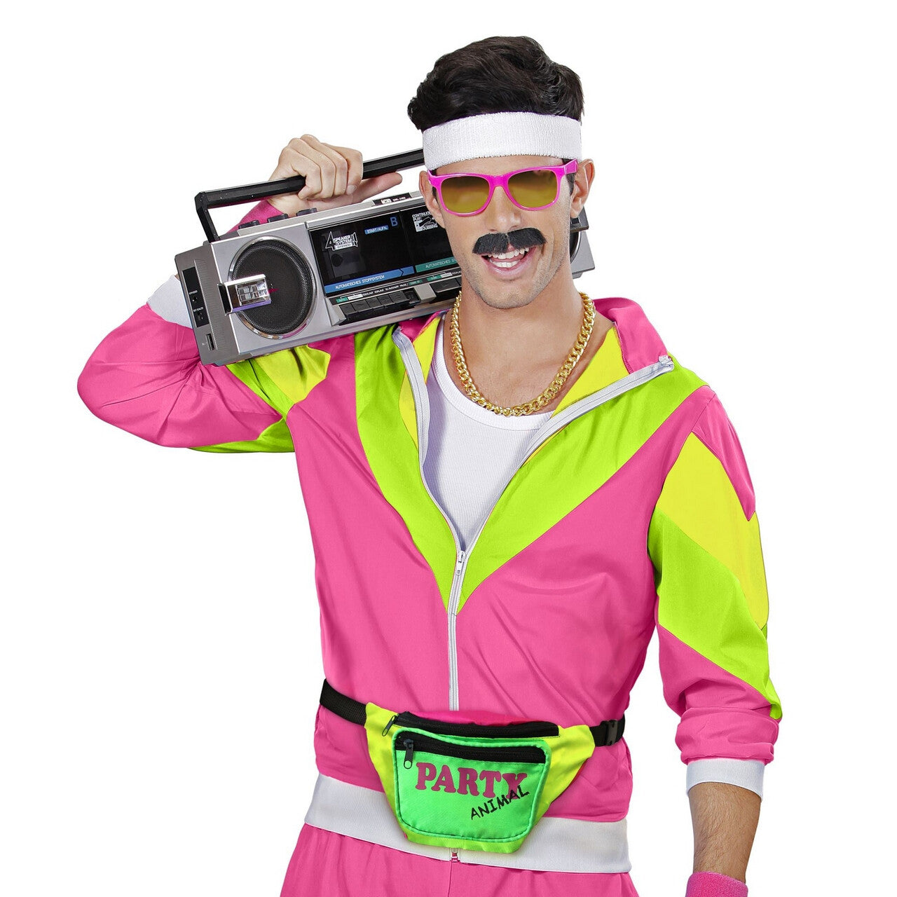 Op deze afbeelding zie je een Accessoires, van het merk Widmann. Jaren 80 Heuptasje Neon Kleuren