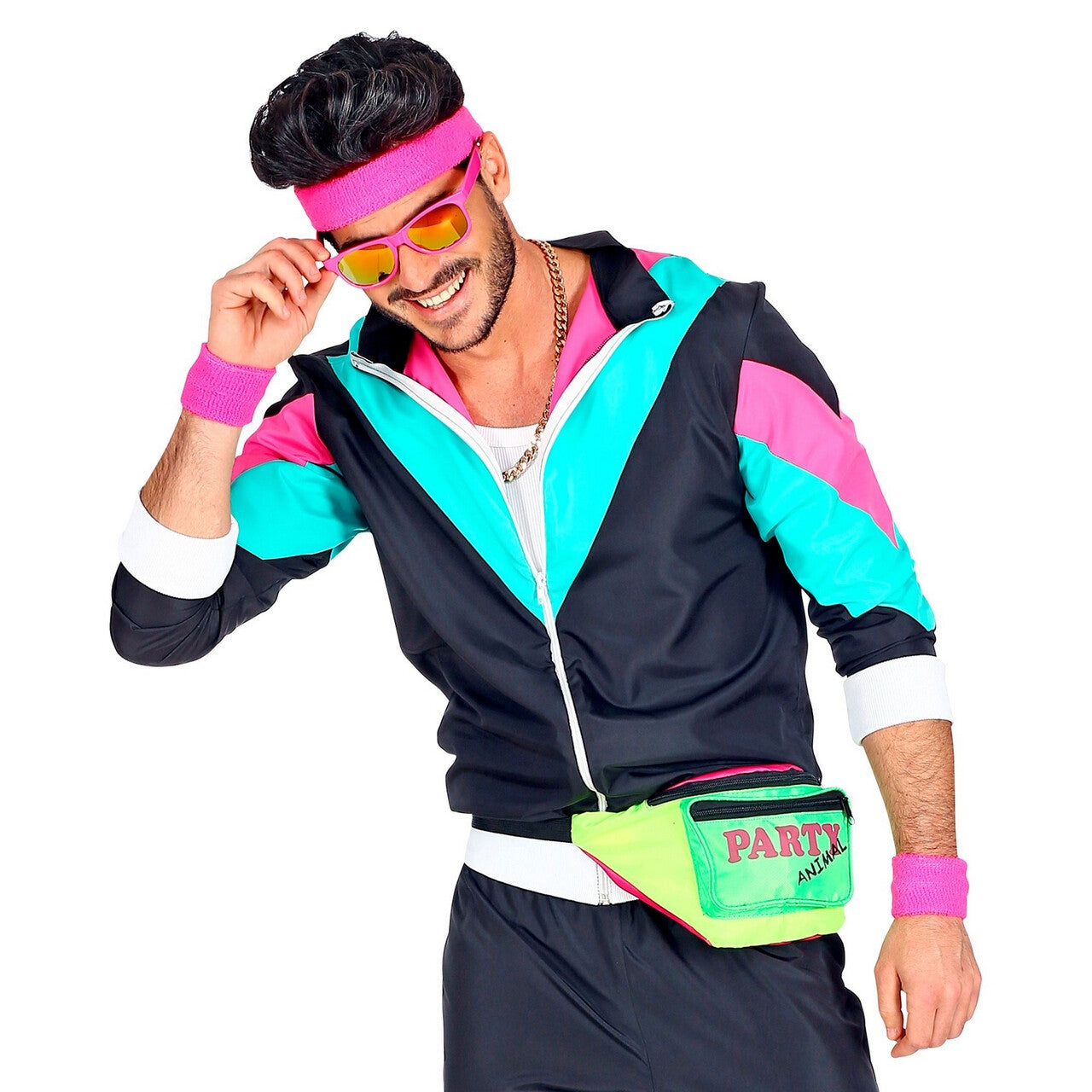 Op deze afbeelding zie je een Accessoires, van het merk Widmann. Jaren 80 Heuptasje Neon Kleuren