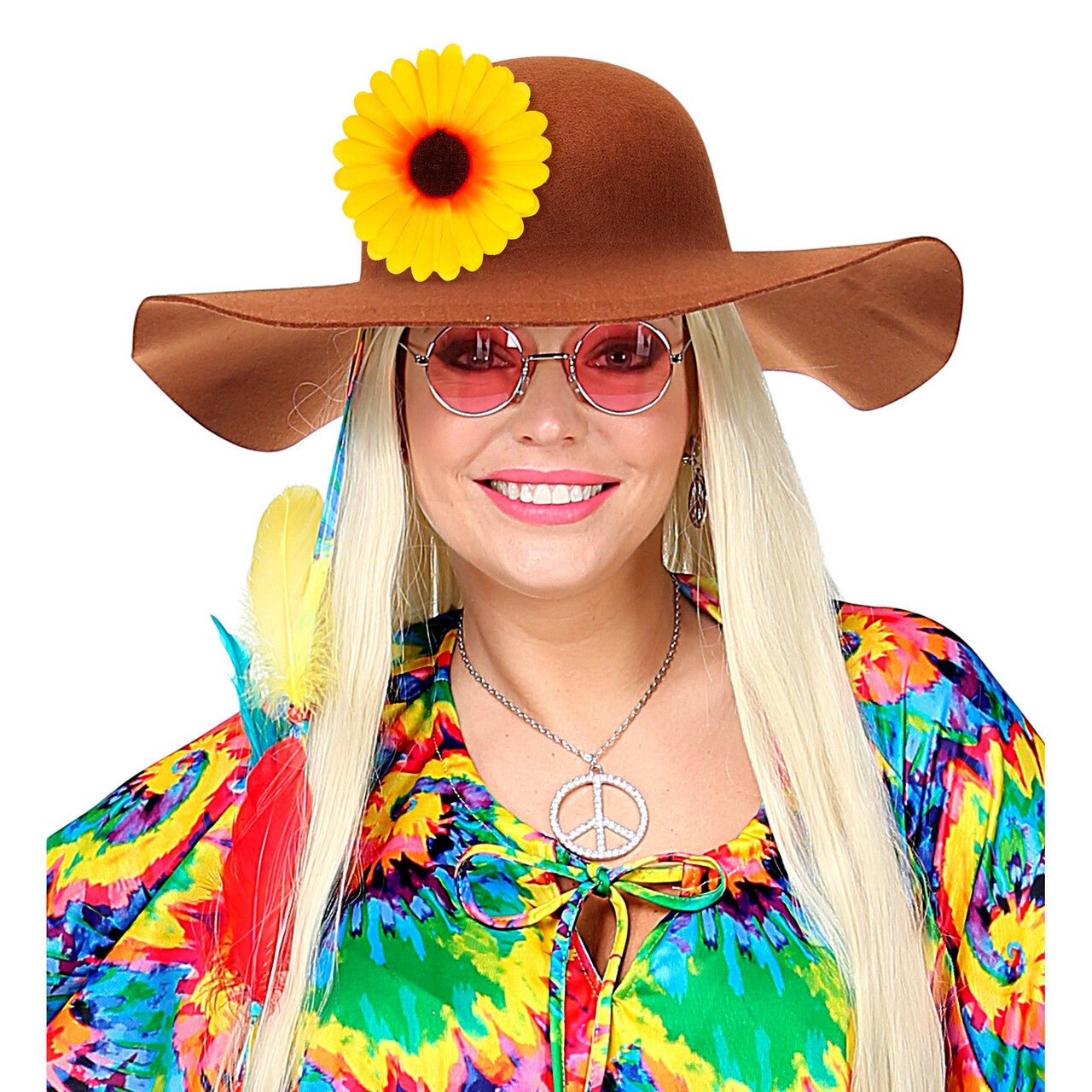 Op deze afbeelding zie je een Accessoires, van het merk Widmann. Haarclip En Speld Zonnebloem
