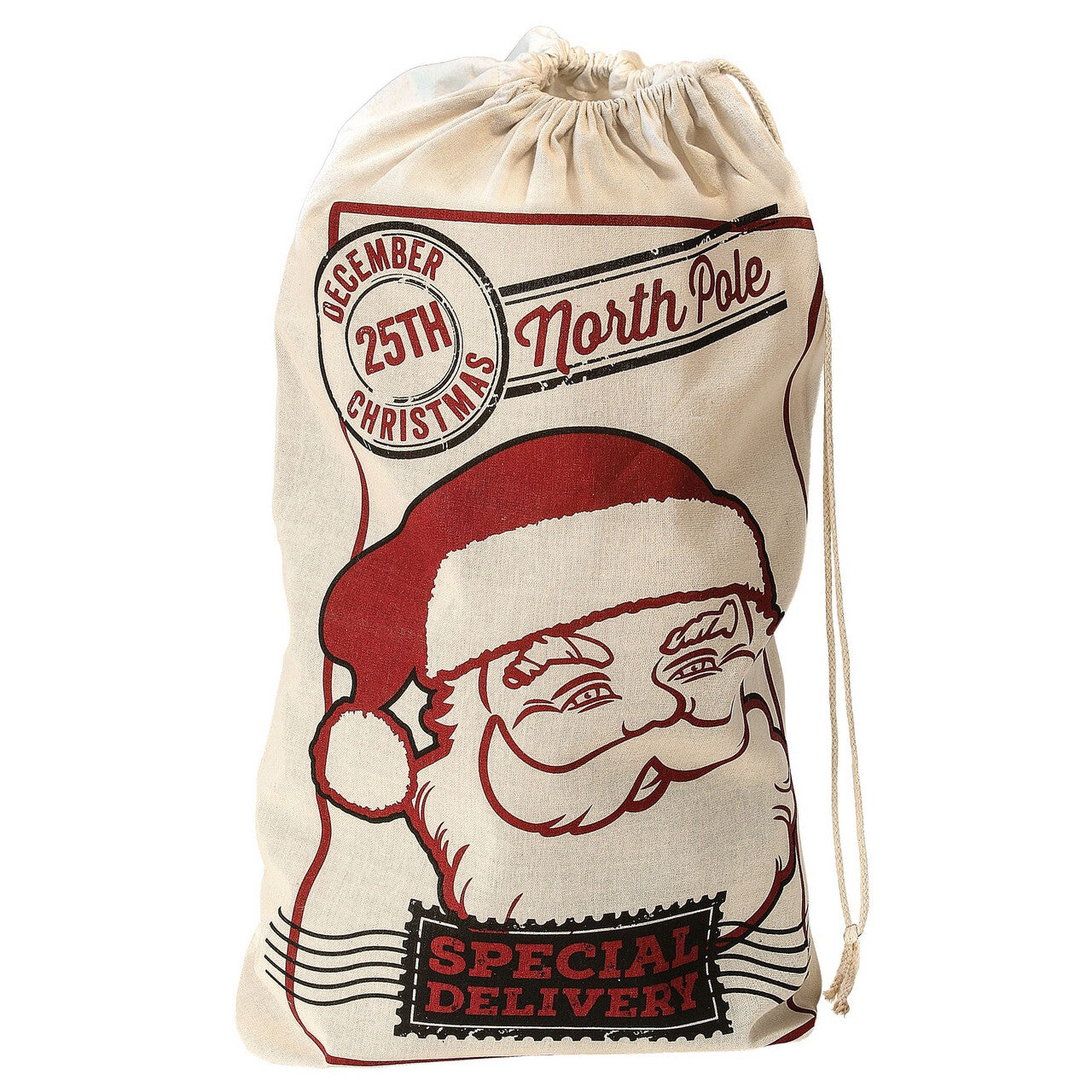 Op deze afbeelding zie je een Accessoires, van het merk Widmann. Jute Zak Kerstman 80 X 50 Centimeter