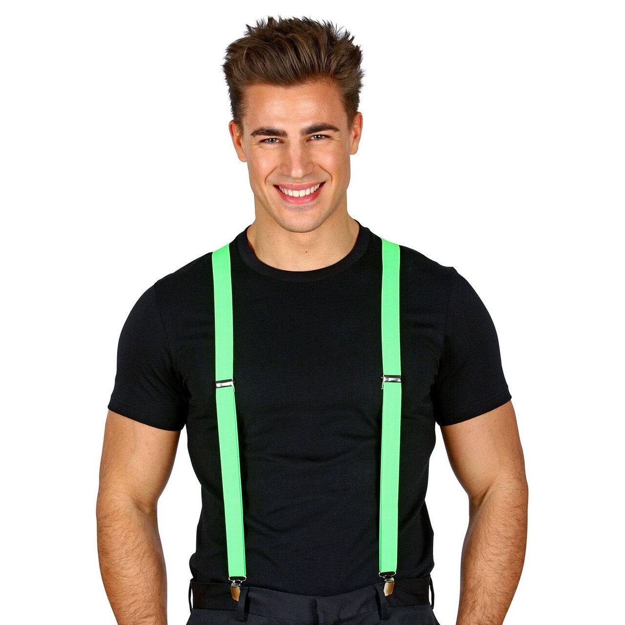 Op deze afbeelding zie je een Accessoires, van het merk Widmann. Bretels Neon Groen