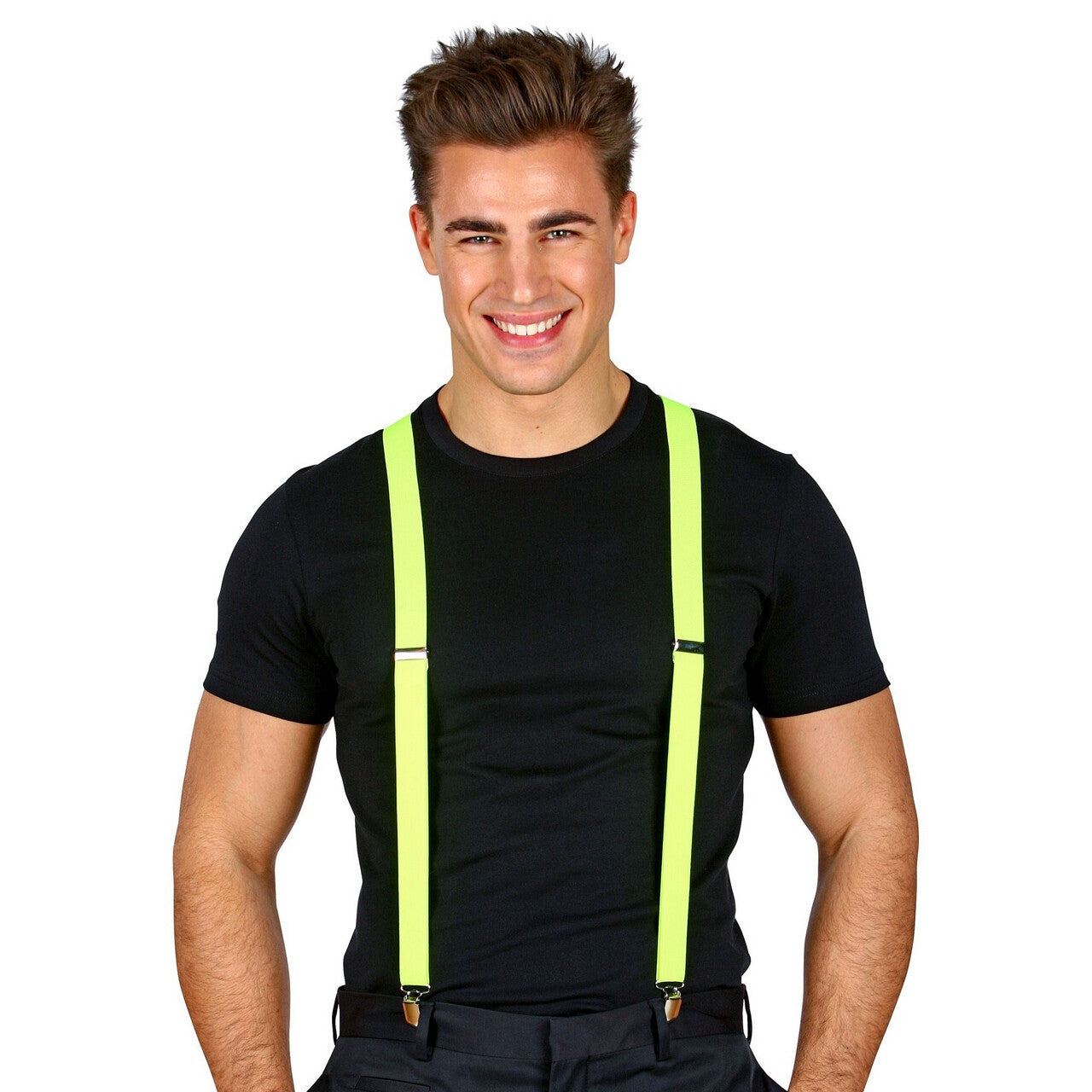 Op deze afbeelding zie je een Accessoires, van het merk Widmann. Bretels Neon Geel