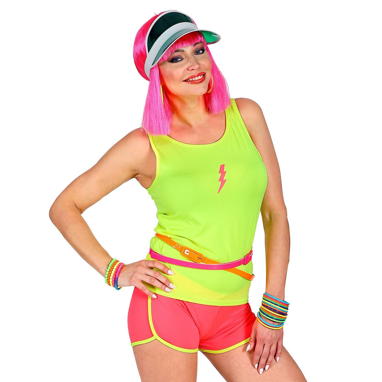 Op deze afbeelding zie je een Kostuums, van het merk Widmann. Tanktop Neon Geel Vrouw