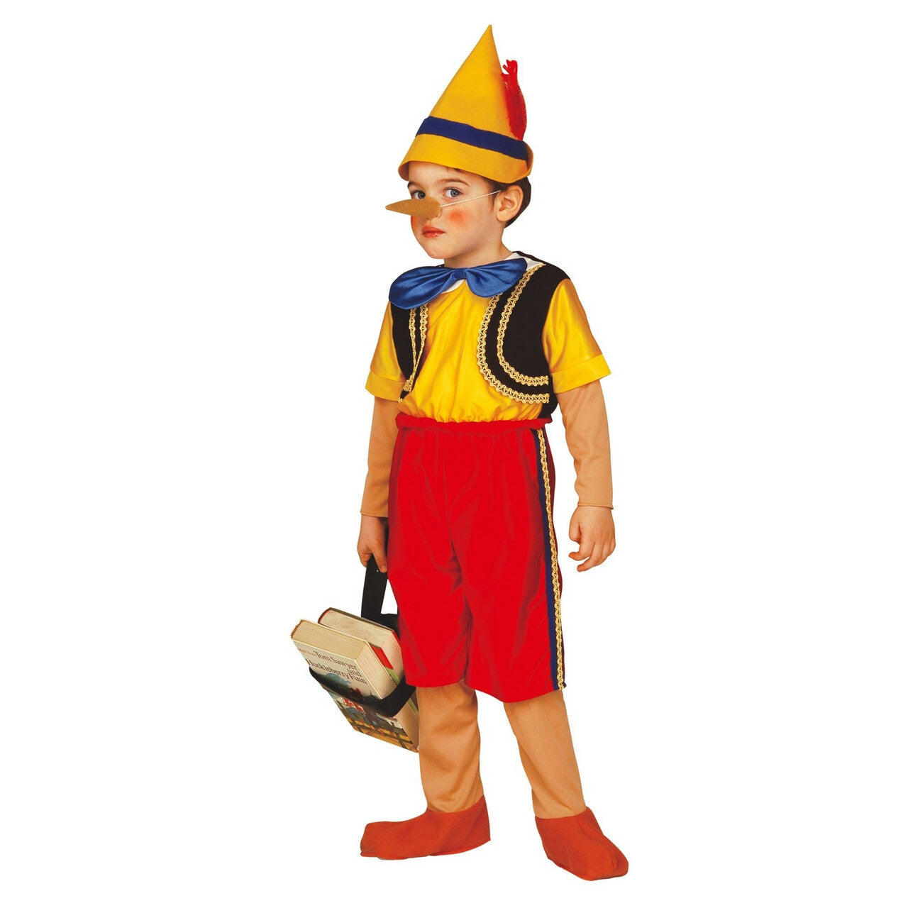 Op deze afbeelding zie je een Kostuums, van het merk Widmann. Speelgoed Houten Pop Pinokkio Kind Kostuum