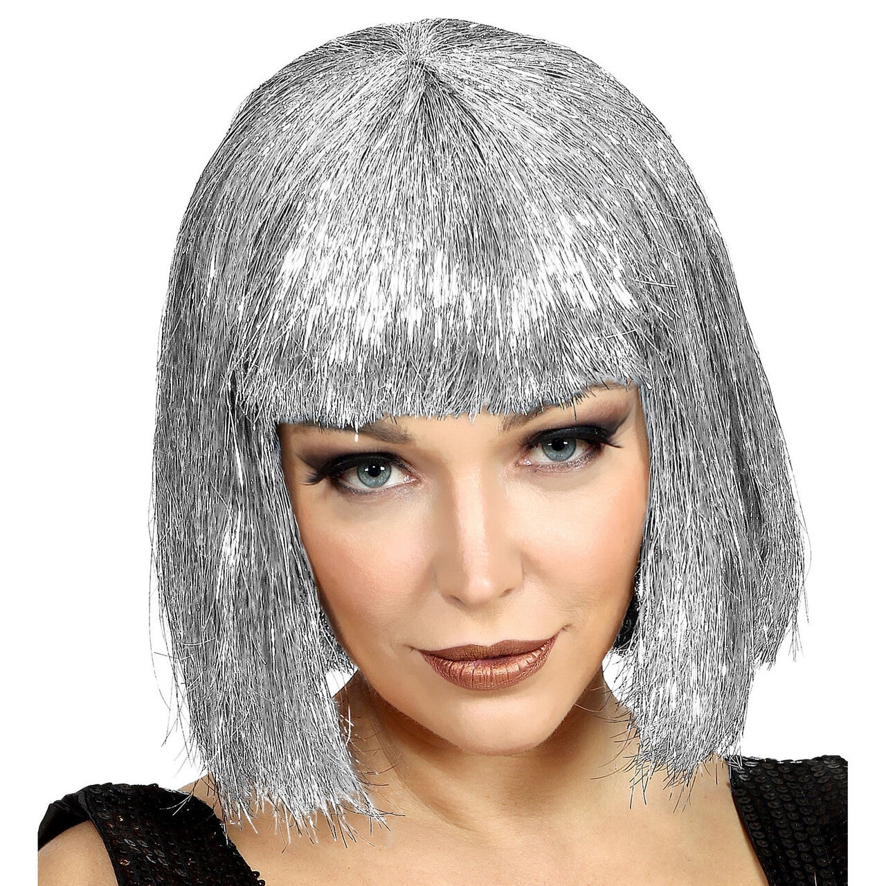 Op deze afbeelding zie je een Accessoires, van het merk Widmann. Bob Pruik Vegas Glitter Zilver