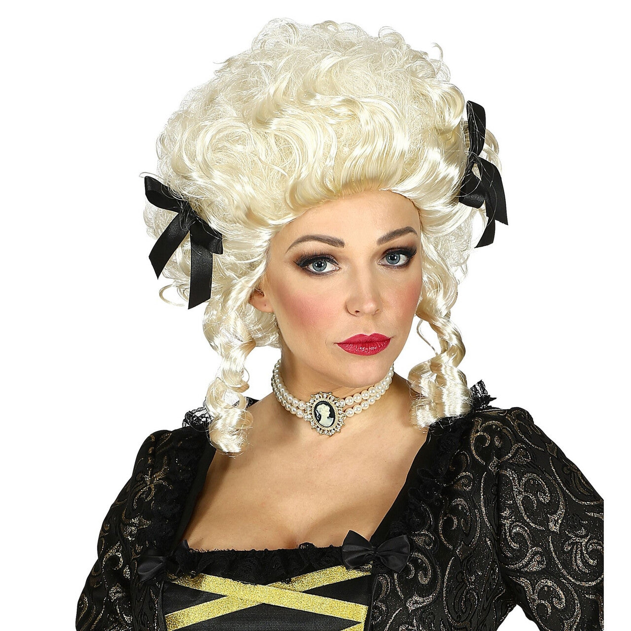 Op deze afbeelding zie je een Accessoires, van het merk Widmann. Pruik Koloniale Vrouw Ivoor