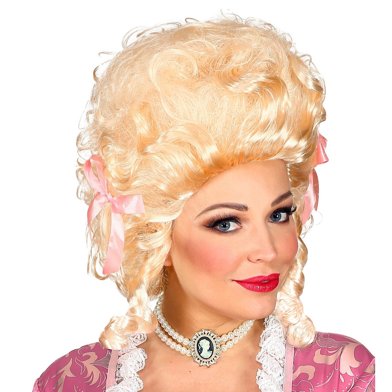 Op deze afbeelding zie je een Accessoires, van het merk Widmann. Pruik Koloniale Vrouw Blond