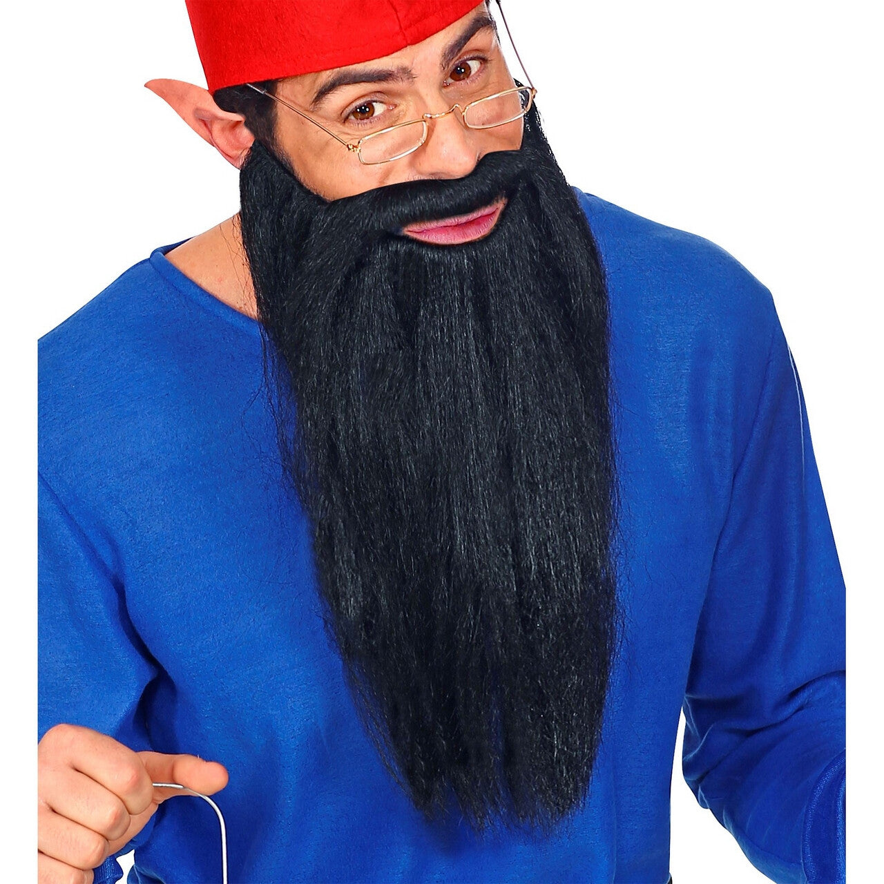 Op deze afbeelding zie je een Accessoires, van het merk Widmann. Lange Baard Met Snor Biker Kabouter Zwart