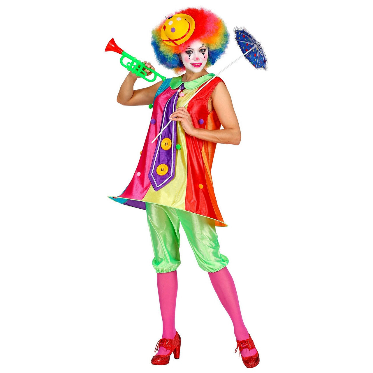 Op deze afbeelding zie je een Kostuums, van het merk Widmann. Hoepelrok Clown Circus Van De Lach Vrouw Kostuum