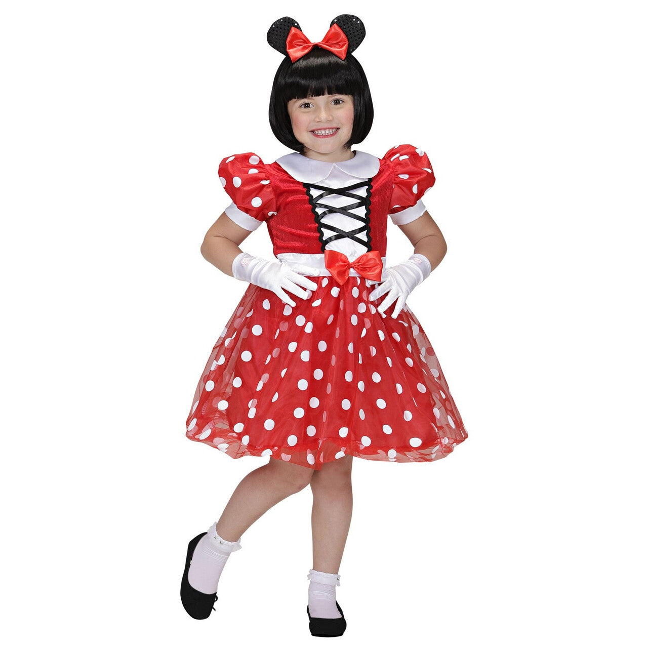 Op deze afbeelding zie je een Kostuums, van het merk Widmann. Minnie Vriendinnetje Van Mickey Muis Meisje Kostuum