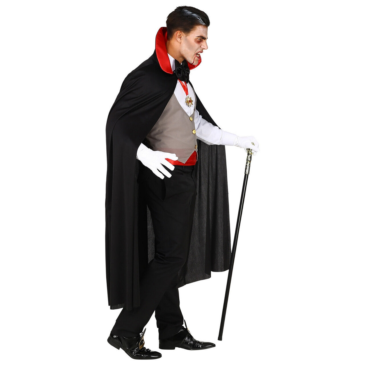 Op deze afbeelding zie je een Kostuums, van het merk Widmann. Gave Graaf Dracula Vampier Man Kostuum