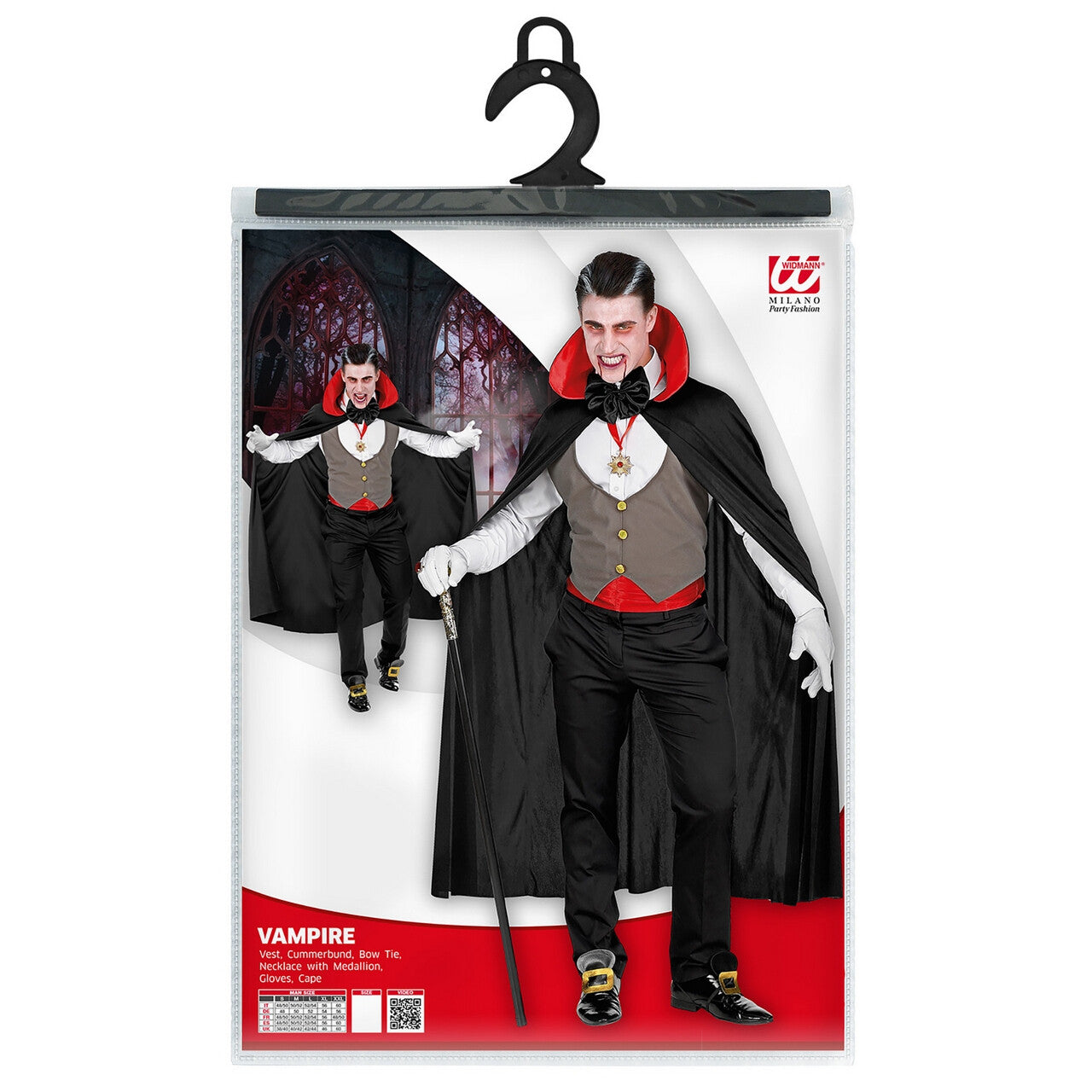 Op deze afbeelding zie je een Kostuums, van het merk Widmann. Gave Graaf Dracula Vampier Man Kostuum