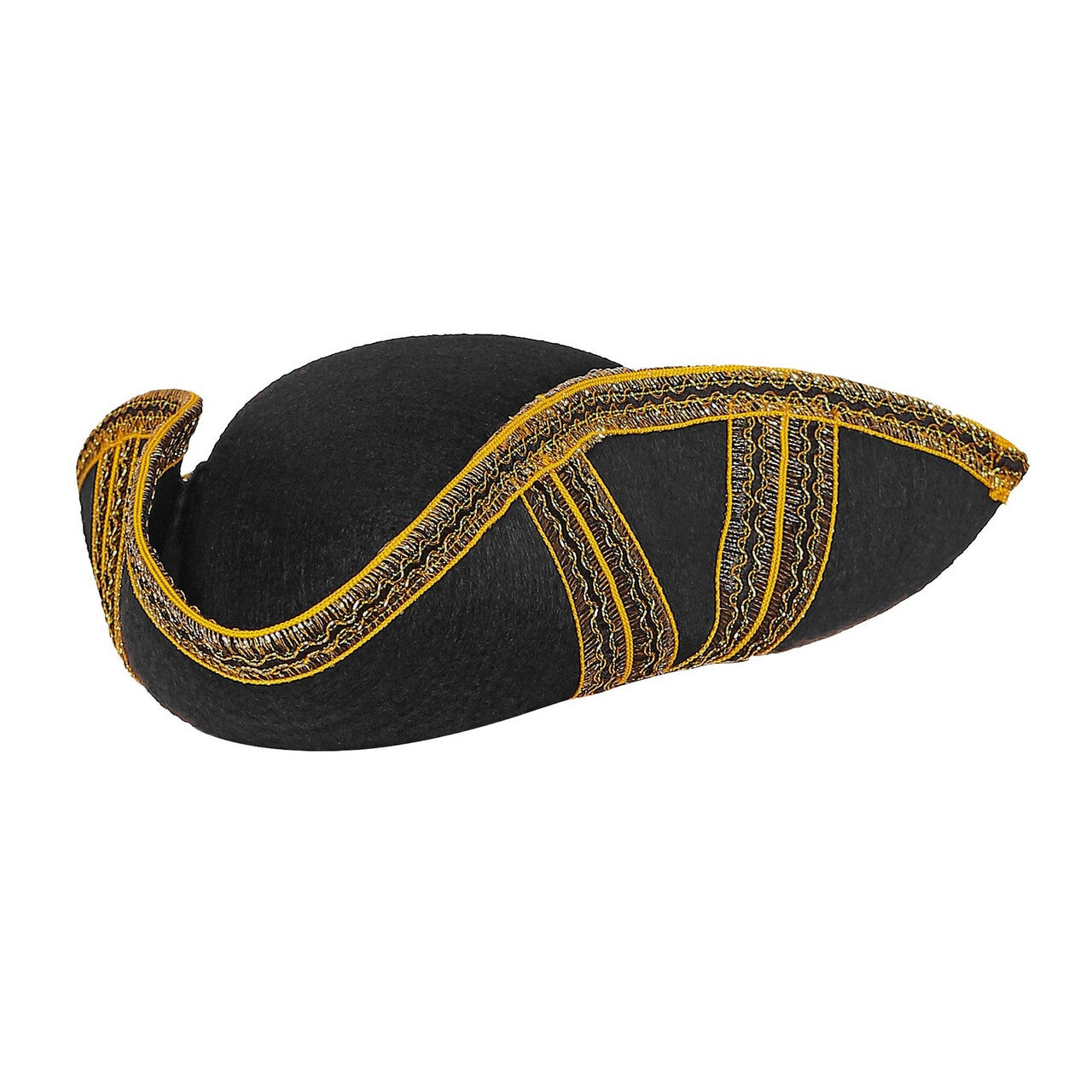 Op deze afbeelding zie je een Accessoires, van het merk Widmann. Tricorn Driesteek Met Gouden Stiksels Edelman