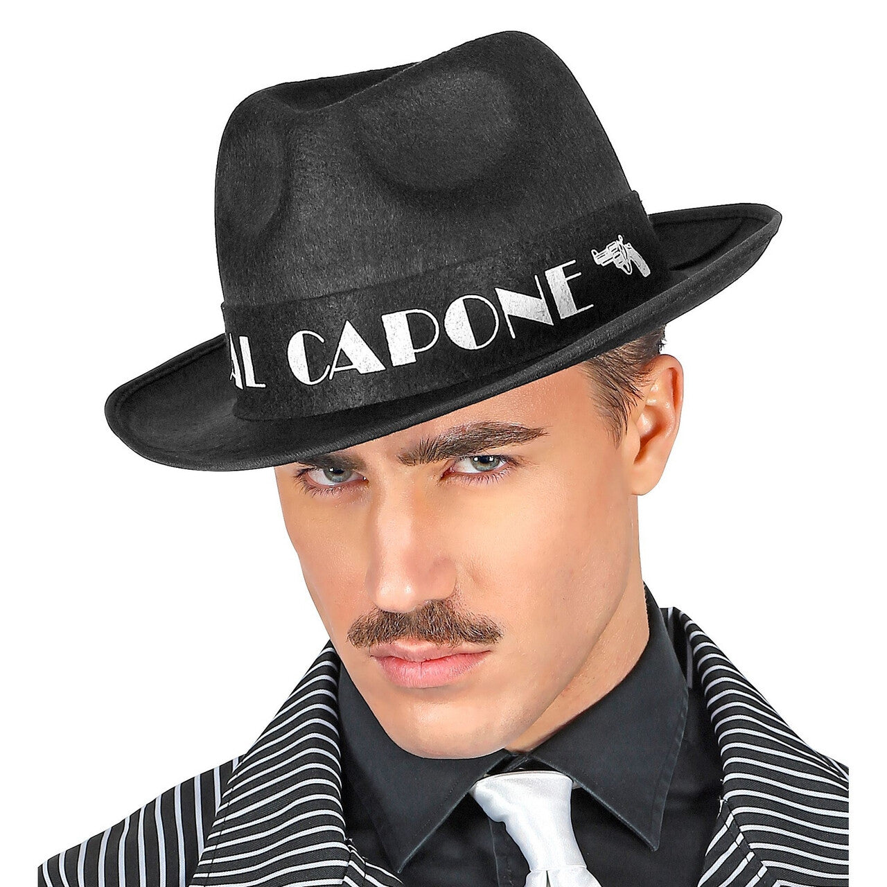 Op deze afbeelding zie je een Accessoires, van het merk Widmann. Gangster Hoed Zwart Al Capone