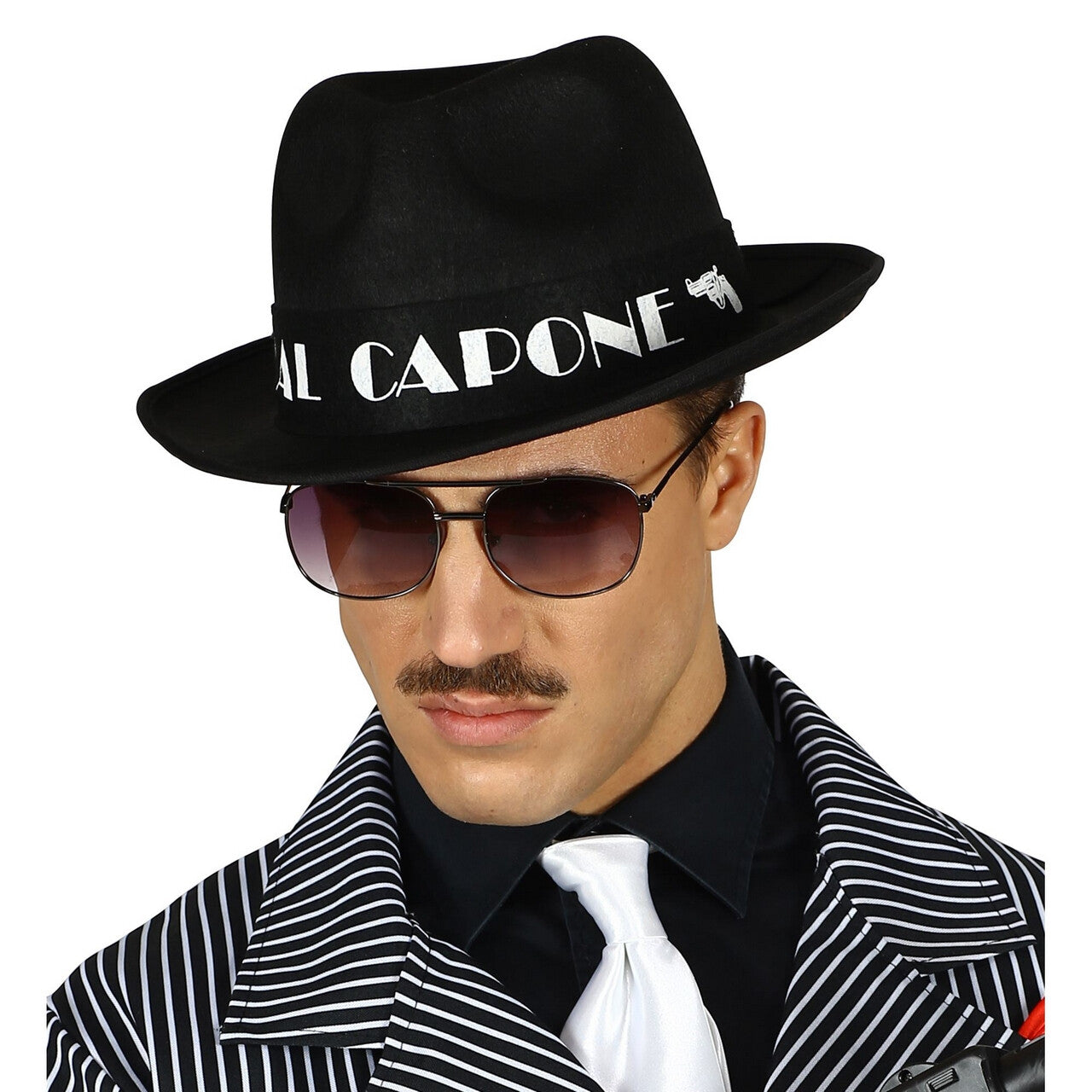 Op deze afbeelding zie je een Accessoires, van het merk Widmann. Gangster Hoed Zwart Al Capone