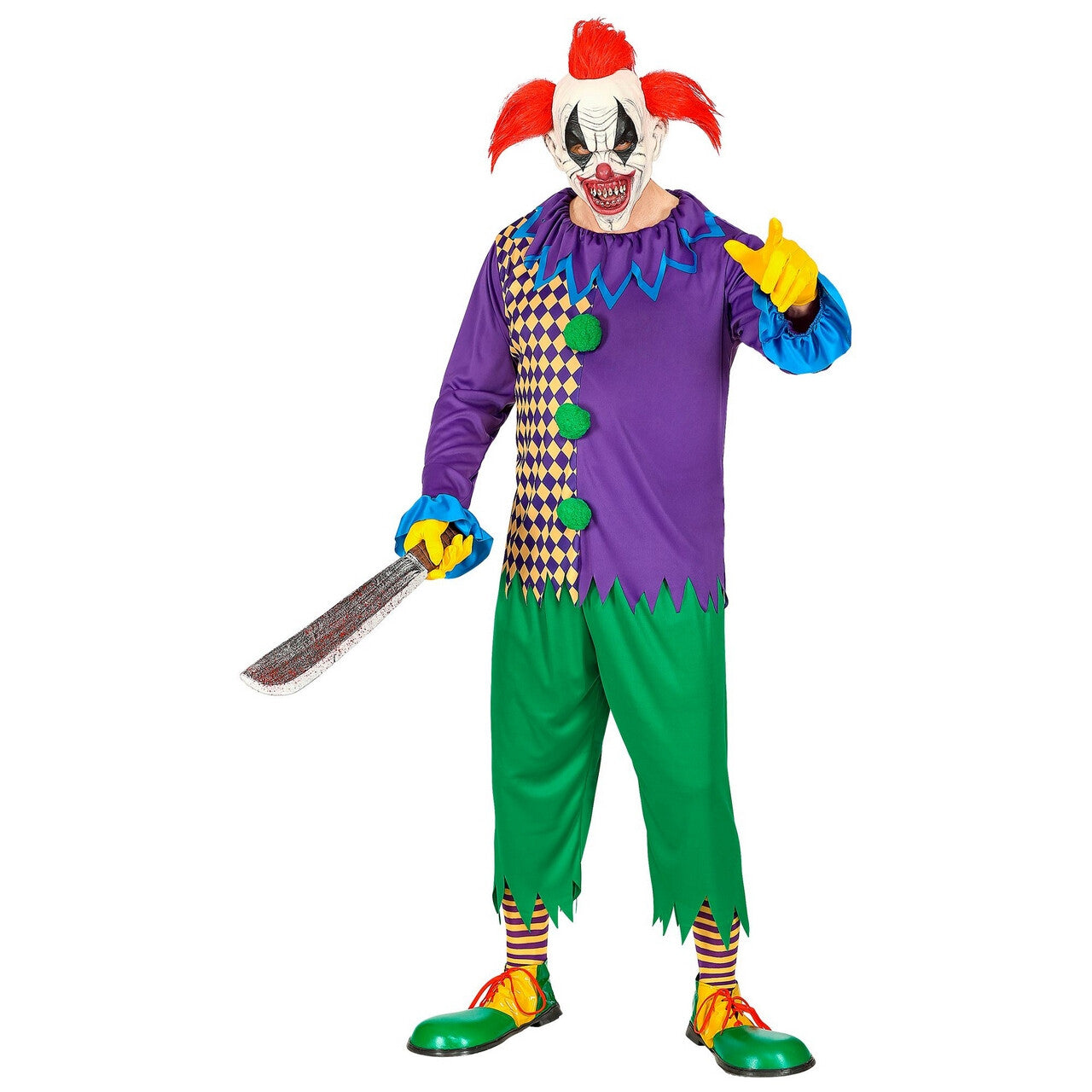 Op deze afbeelding zie je een Kostuums, van het merk Widmann. Enge Clown Cirque Du Macabre Man Kostuum