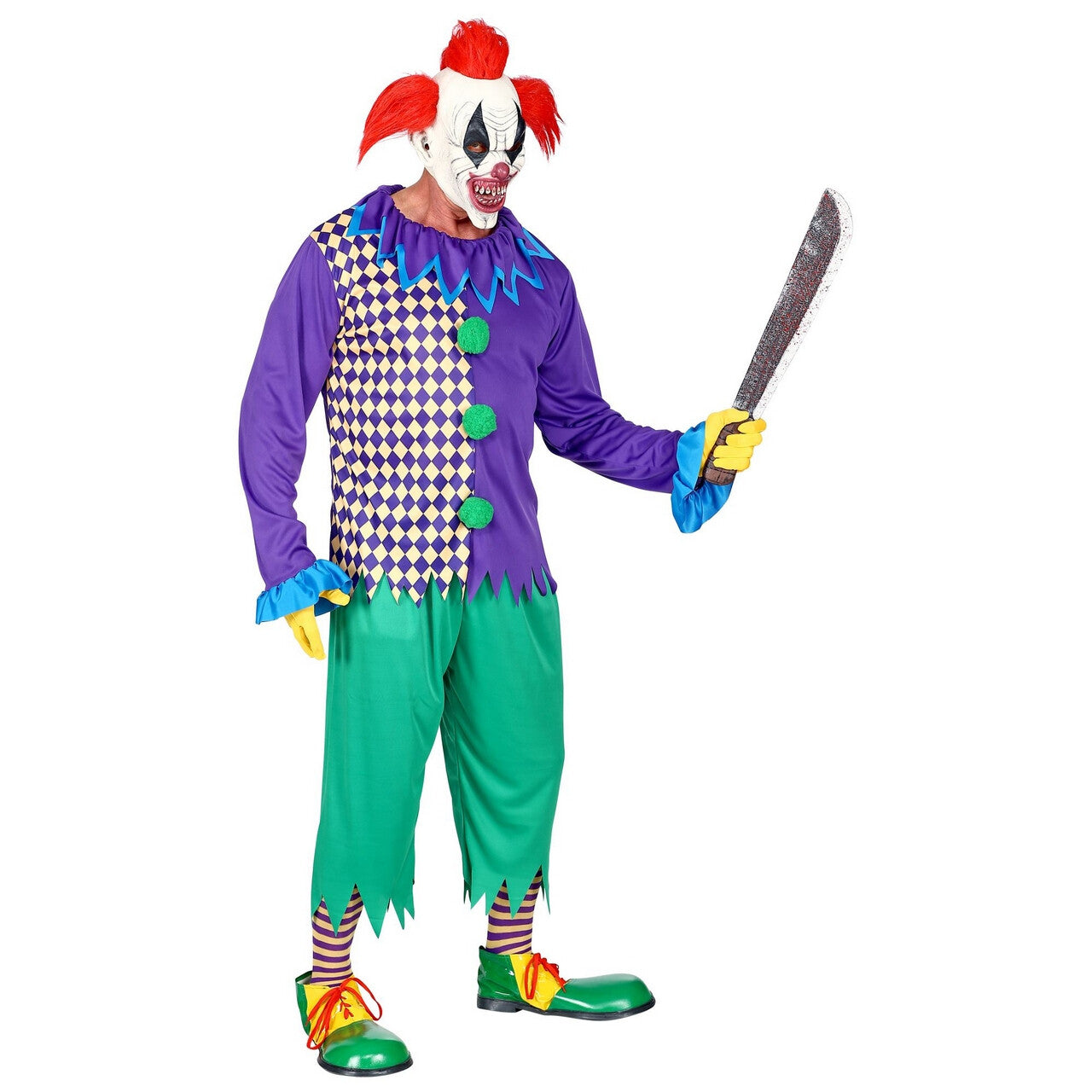 Op deze afbeelding zie je een Kostuums, van het merk Widmann. Enge Clown Cirque Du Macabre Man Kostuum