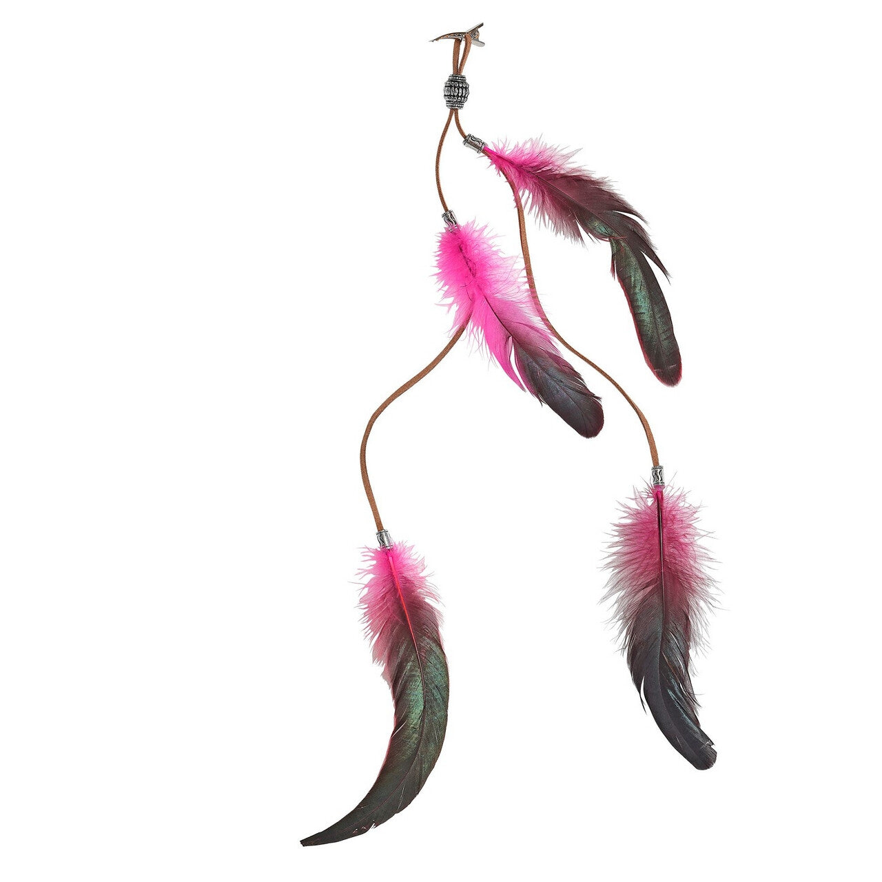 Op deze afbeelding zie je een Accessoires, van het merk Widmann. Haarclip Roze Veren Hippie Indiaan