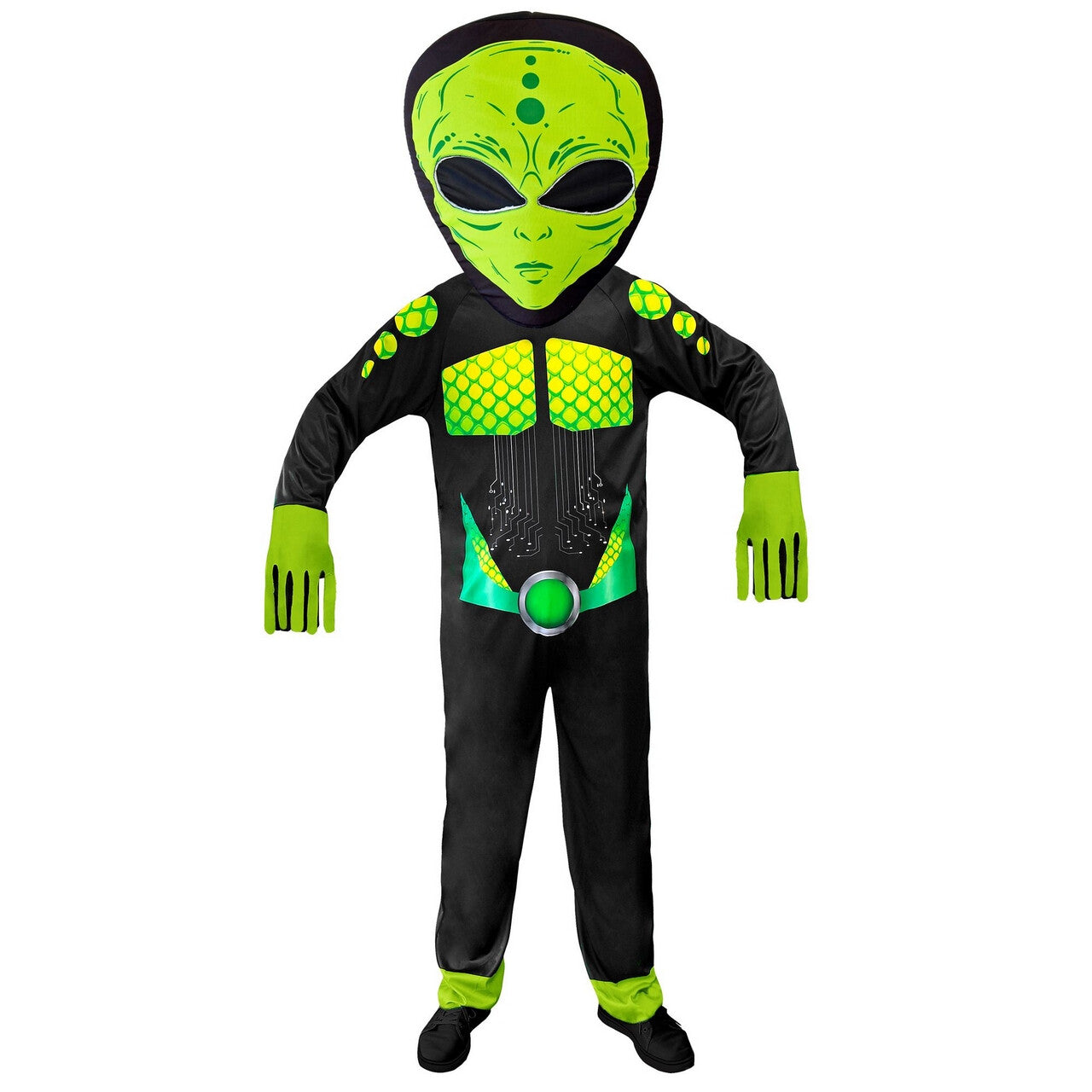 Op deze afbeelding zie je een Kostuums, van het merk Widmann. Gifgroen Science Fiction Ruimtemonster Kostuum