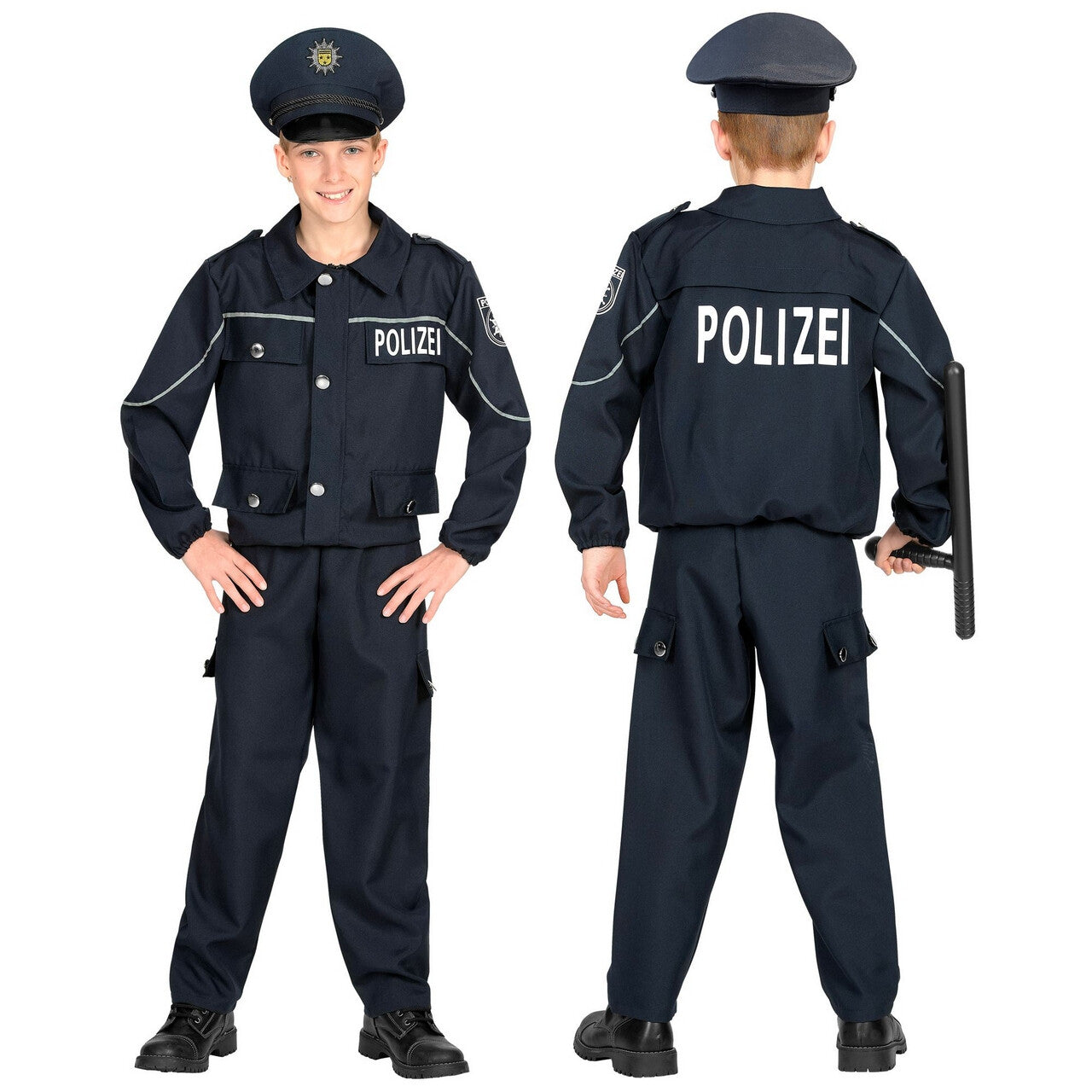 Op deze afbeelding zie je een Kostuums, van het merk Widmann. Eins Zwei Polizei Straatagent Kind Kostuum