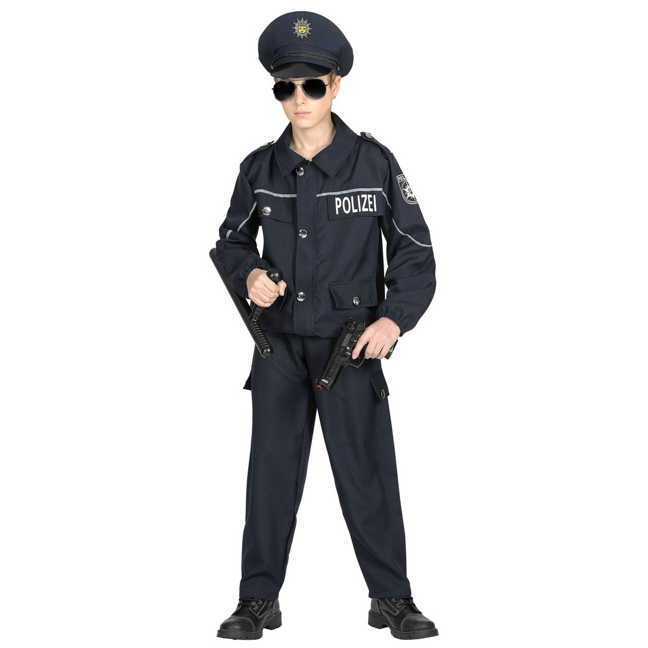 Op deze afbeelding zie je een Kostuums, van het merk Widmann. Eins Zwei Polizei Straatagent Kind Kostuum