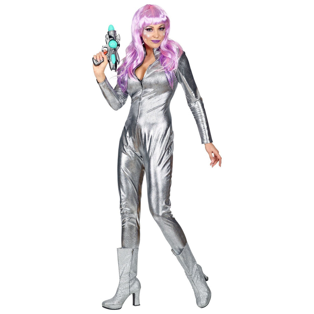 Op deze afbeelding zie je een Kostuums, van het merk Widmann. Space Girl Barbarella Ruimte Vrouw Kostuum