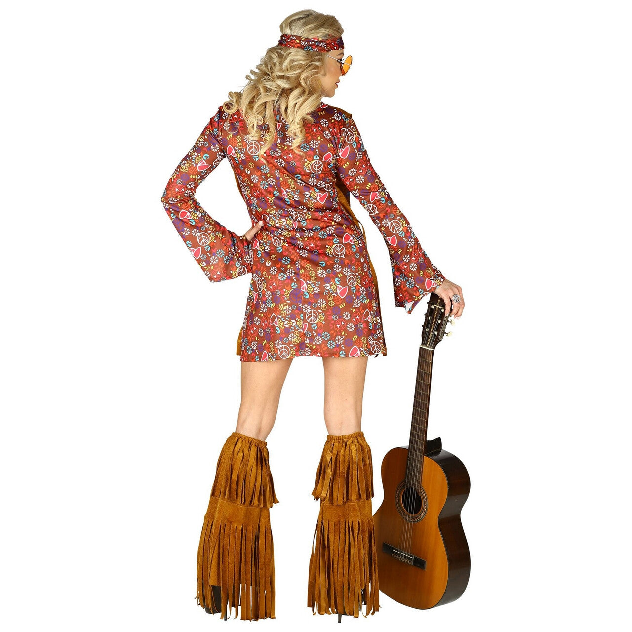 Op deze afbeelding zie je een Kostuums, van het merk Widmann. Francien Fraaie Franjes Hippie Jaren 60 Vrouw Kostuum